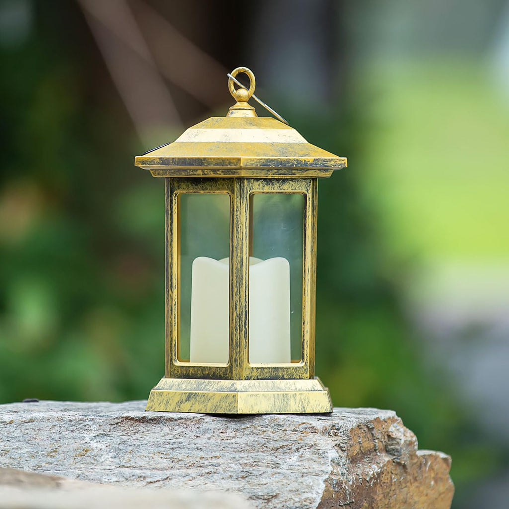 Solar Lantern Outdoor, Outdoor Hanging Candle Lanterns LED Lights - PVC Waterproof Solar Lights Decorative Lantern Lights for Table,Outdoor,Party…