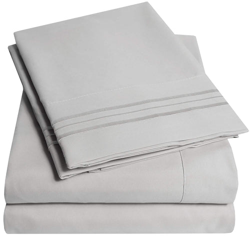 1500 Supreme Collection Extra Deep Pocket Sheets Set - Luxury Soft Bed Sheets, Wrinkle Free, Bedding, Over 40 Colors, 21 inch Extra Deep Pocket, Twin, Black