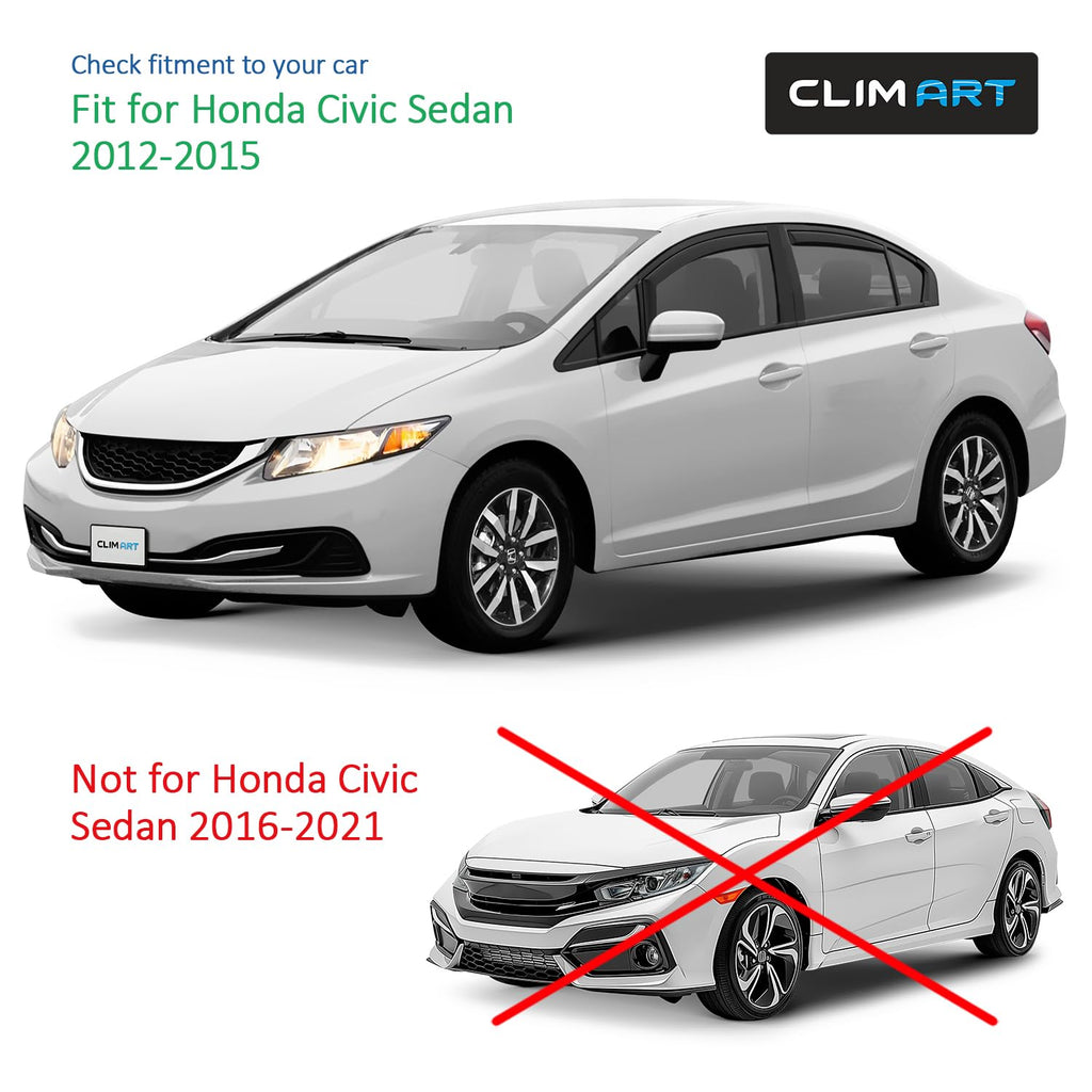 CLIM ART in-Channel Incredibly Durable Rain Guards for Honda Accord 2013-2017 Sedan, Original Window Deflectors, Vent Window Visors, Vent Deflector, 4 pcs. - 613274