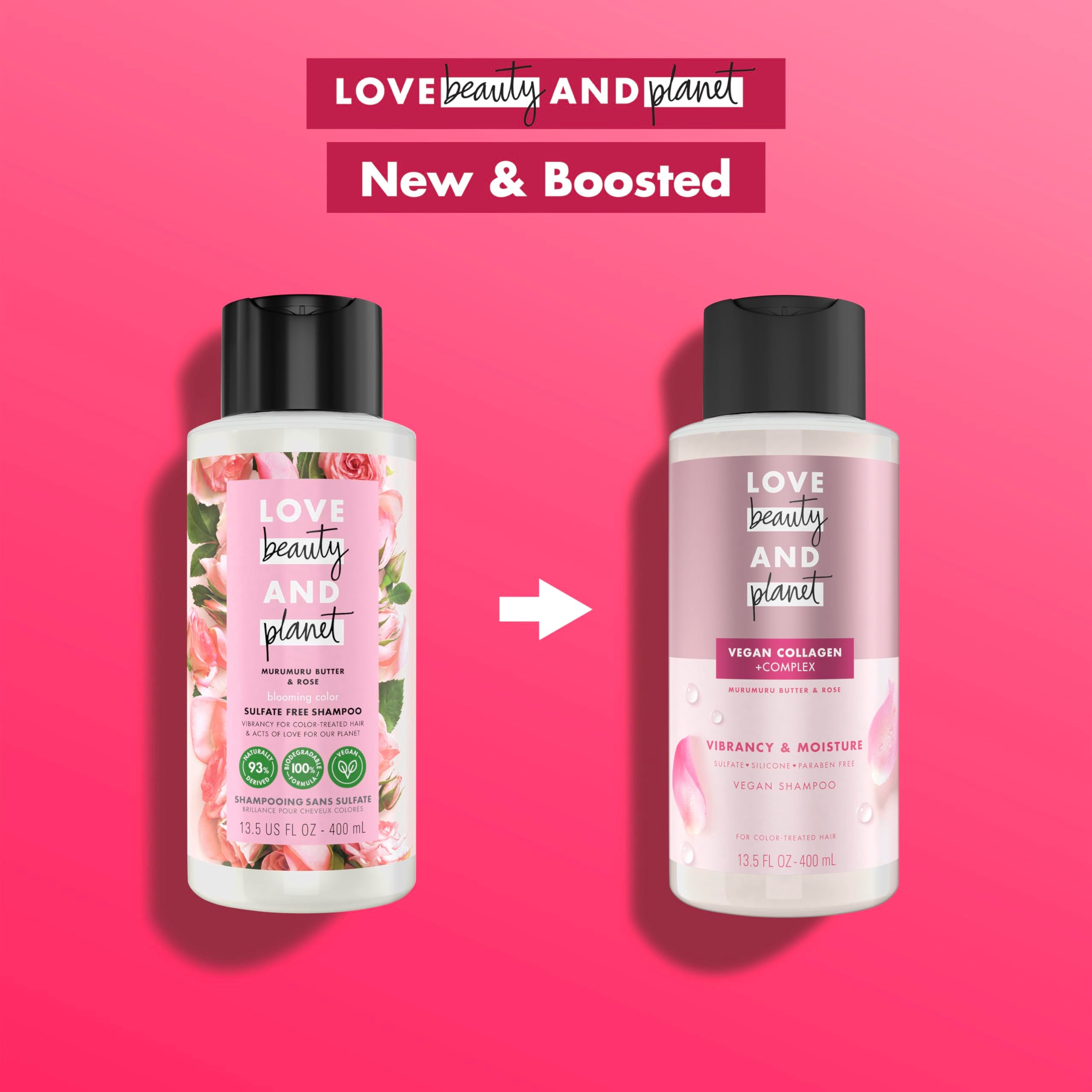 Love Beauty and Planet Weightless Volume Shampoo with Hylauronic acid Coconut Water & Mimosa Flower for Thin and Fine Hair 13.5 oz