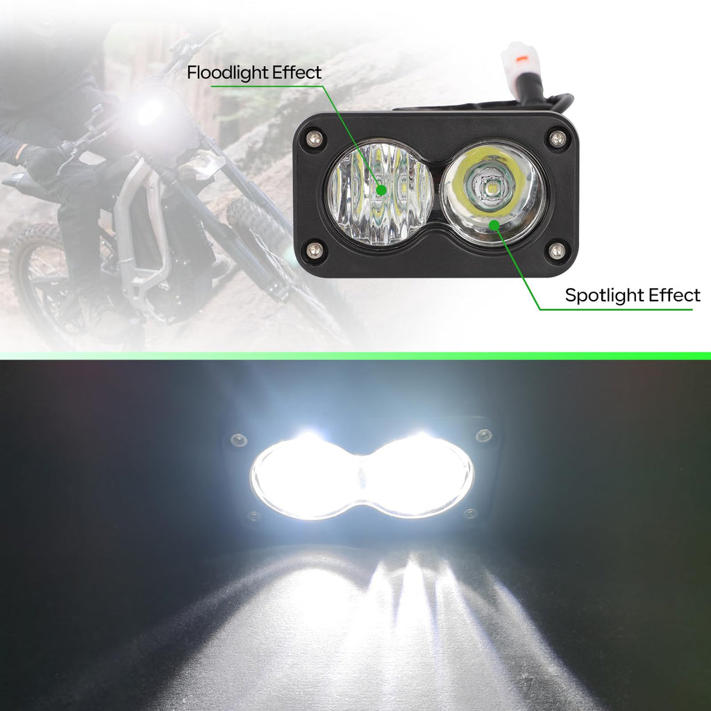 motoparty Headlight Kit for Sur-Ron Segway X260, Clear White 6000-6500K Spot/Flood Light Pods Combo Kit, Motorcycle Lights Bars Accessories, Bright Front Lamp （3 Inch）