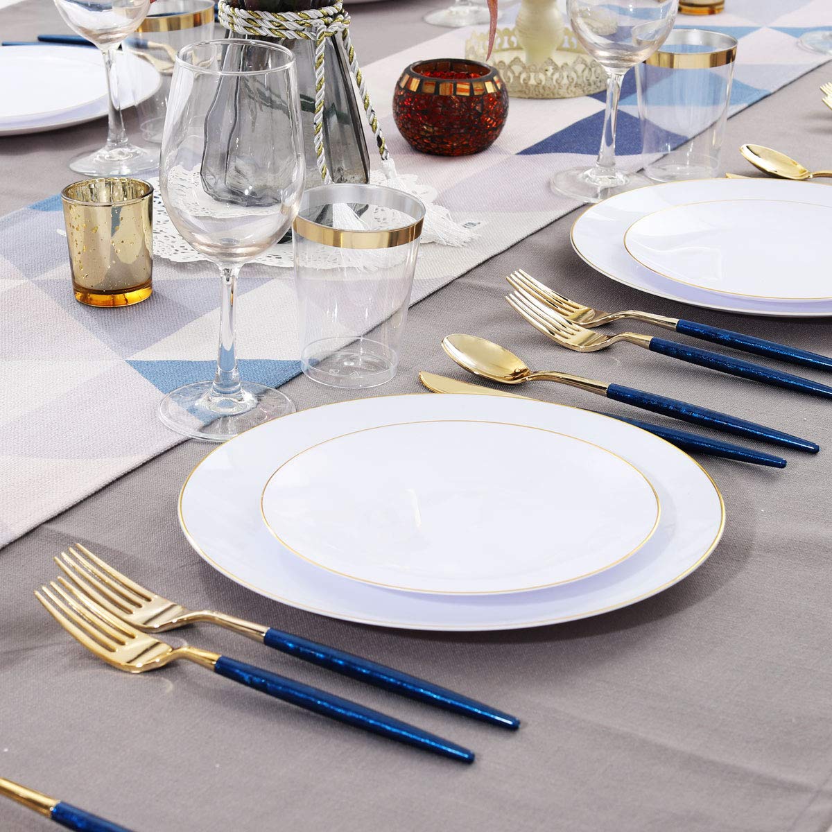 Supernal 102 Pcs Black and Gold Plastic Silverware Set,Heavy Duty Gold Disposable Cutlery for 34 Guests (34 Forks,34 Spoons,34 Knives),Elegant Plastic Flatware for Weddings,Parties & Upscale Events