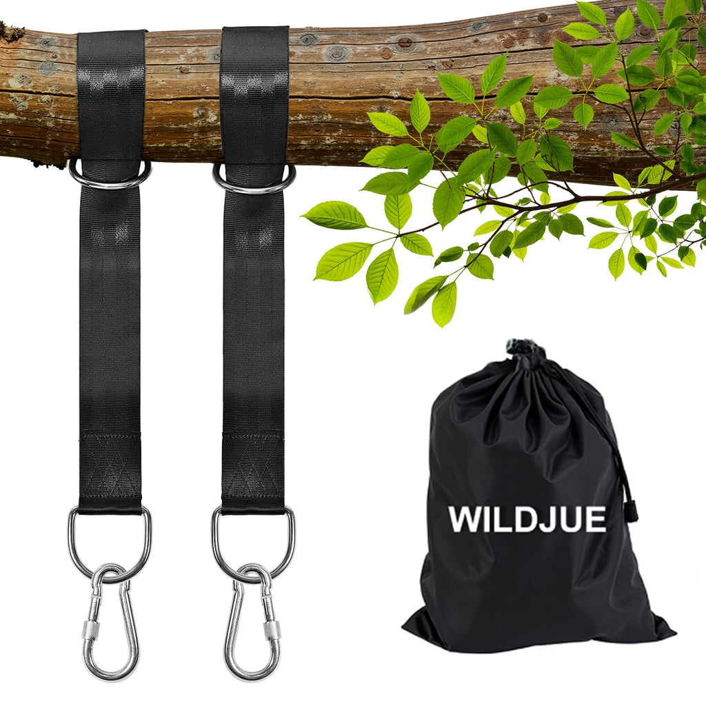 Tree Swing Hanging Straps Kit Holds 2200 lbs,5ft Extra Long Straps Strap with Safer Lock Snap Carabiner Hooks Perfect for Tree Swing & Hammocks, Carry Pouch Easy Fast Installation (5 ft)