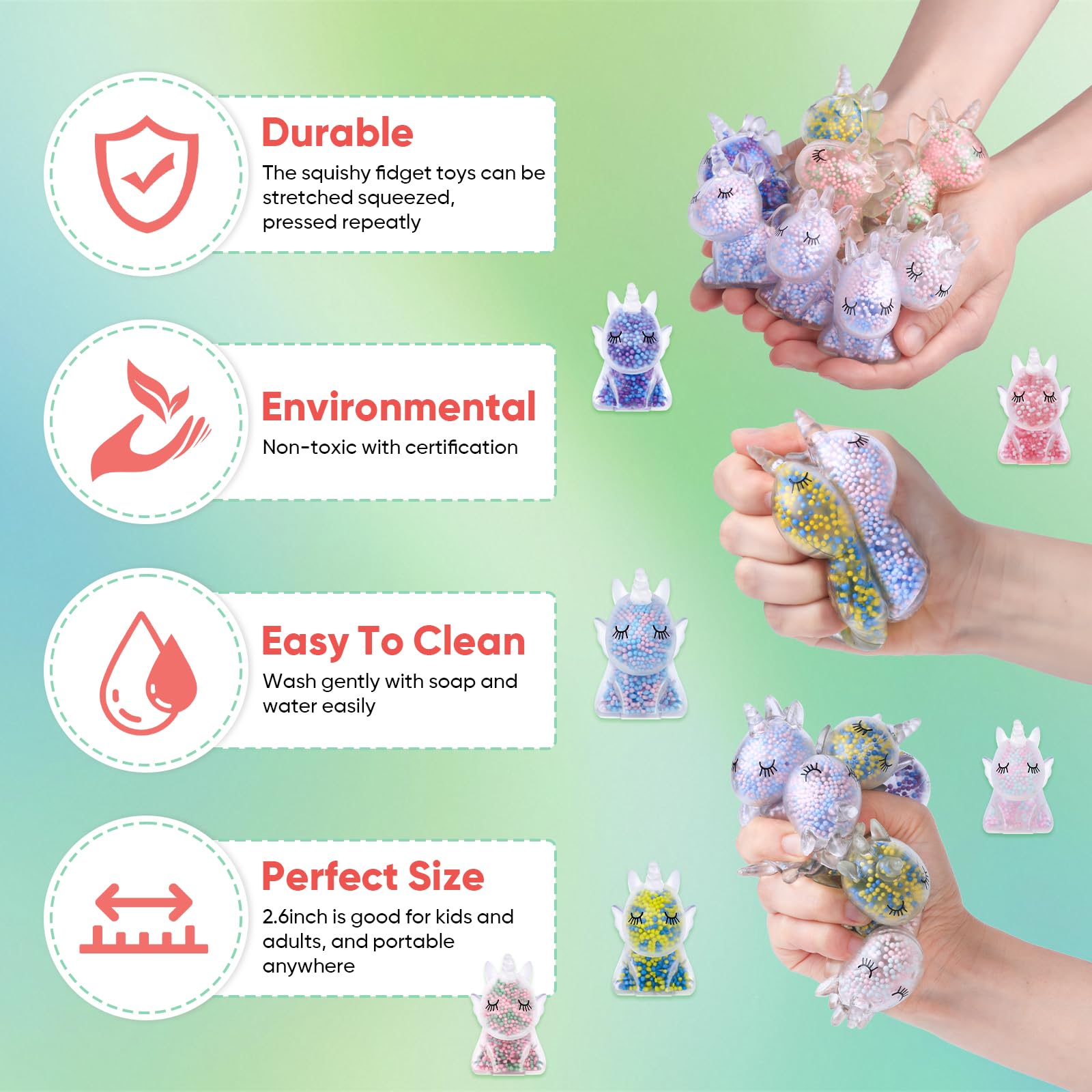 24 Pack Slow Rising Ice Cube Squishy Stress Balls，Stress Cube for Adults Kids , Bulk Taba Squish Fidget Toys, Square Squeeze Toy for Classroom Prizes, Mini Nice Cube Squishy for Party Favors