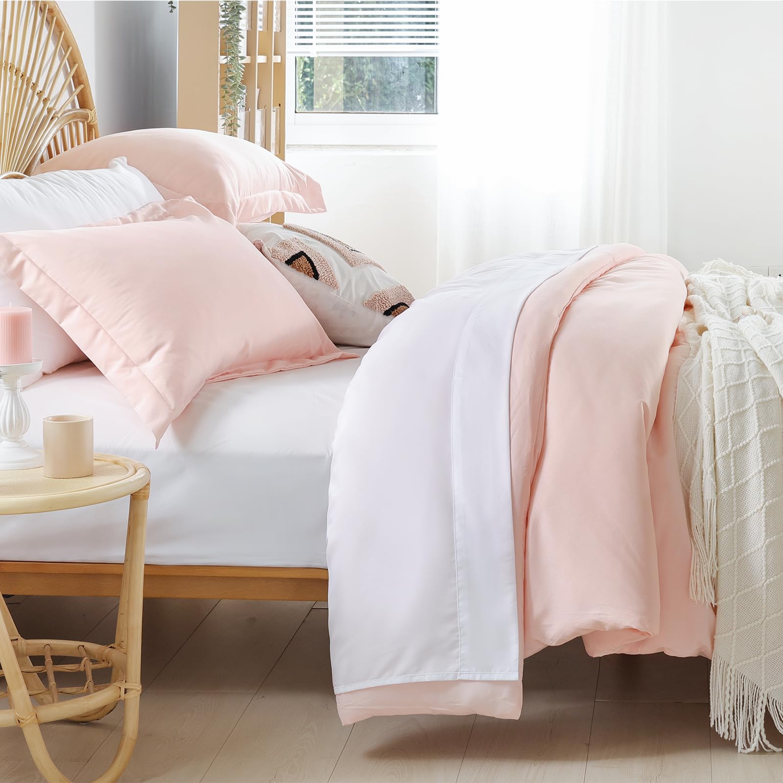 weigelia Twin Comforter Set 5 Pieces Beige Bed in A Bag Soft Queen Bedding Set Lightweight Comforter Set for Women and Men（Comforters, Flat & Fitted Sheets, Pillowcases & Shams）