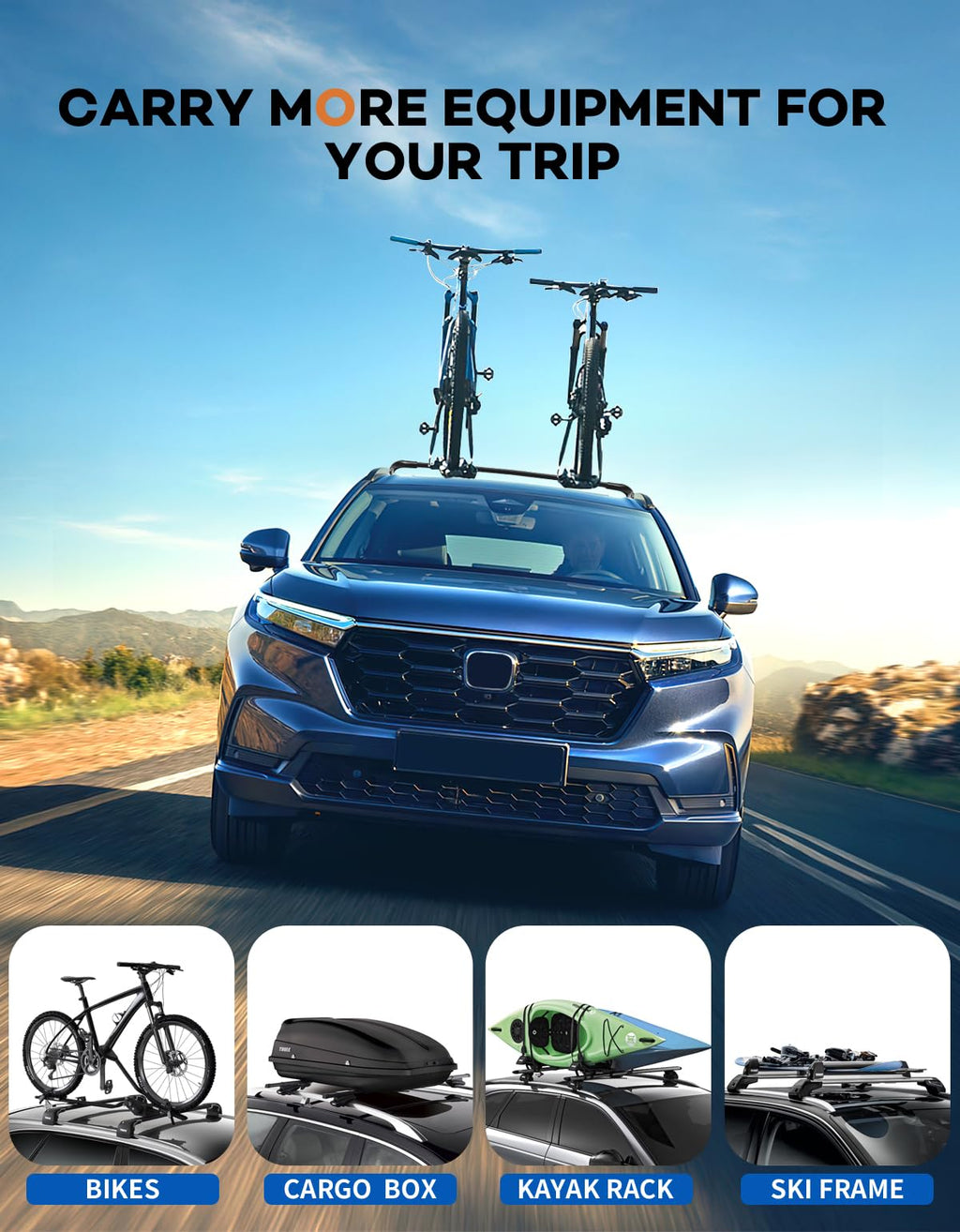Wonderdriver Roof Rack Cross Bars 300lbs Compatible with Cadillac XT4 2019-2025,Heavy Duty All-Metal Aluminum Roof Rails Crossbars Cargo Canoe Black Rooftop Cargo Carrier Luggage.