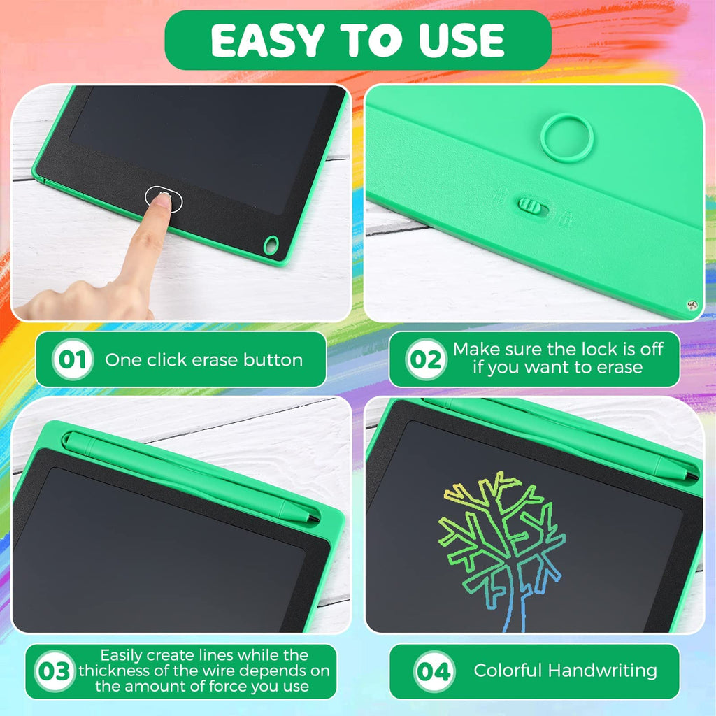 Zhehao 32 Pcs LCD Writing Tablet for Kids Bulk 8.5 Inch Colorful Doodle Board Tablet Erasable Doodle Pad Educational Toy Birthday Easter Gift for Boys Girl Age 3-10(Black)