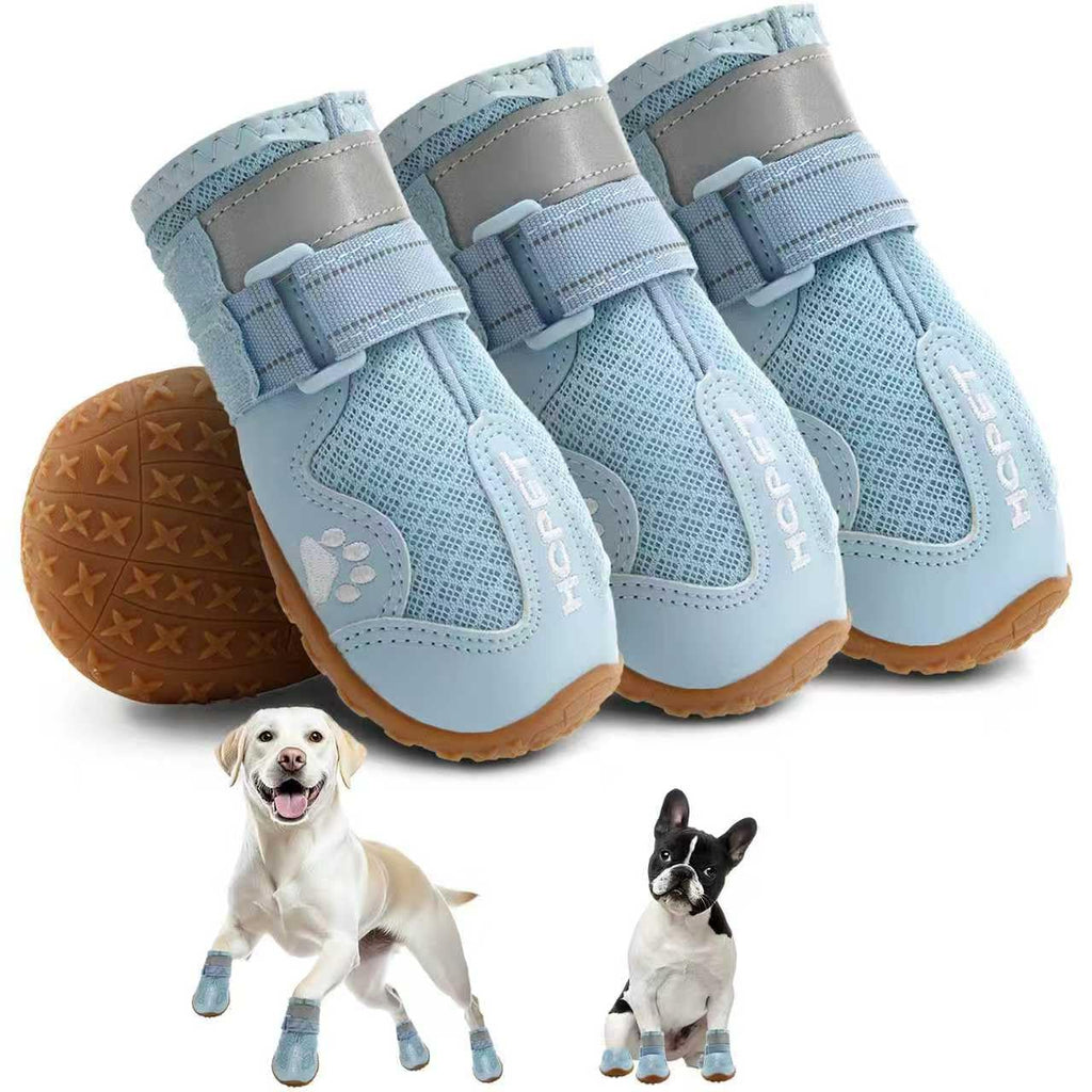 Hcpet Dog Boots, Dog Shoes for Large Dogs, Medium Dog Boots & Paw Protectors, Anti-Slip Dog Booties for Hot Pavement Winter Snow Hiking with Reflective Straps Black Size 1