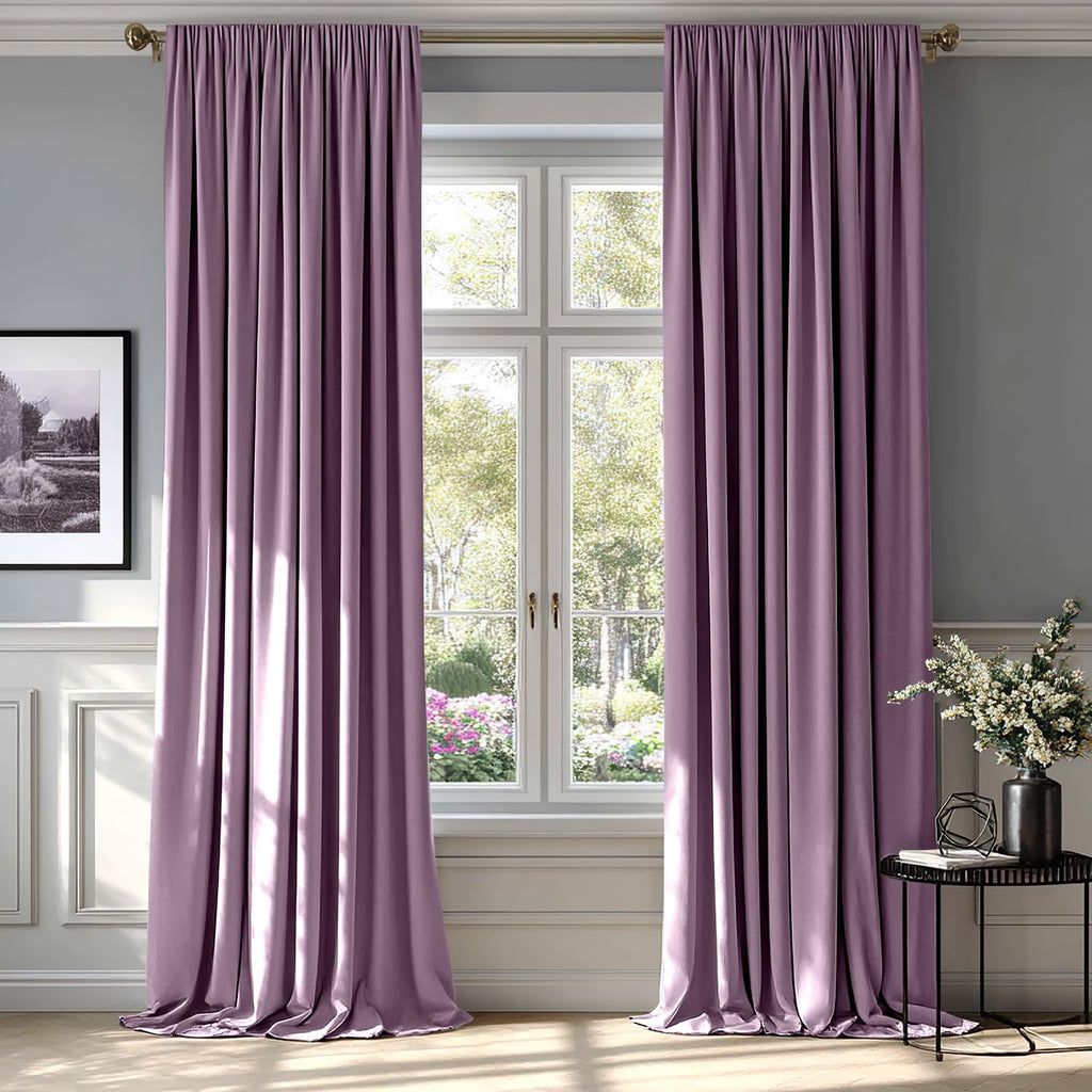 MIULEE Black Velvet Curtains Thermal Insulated Blackout Halloween Curtain Drapes for Bedroom Living Room Darkening 63 Inches Long Curtains Panels Rod Pocket Set of 2