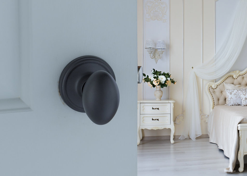 Copper Creek EK2090BC Egg Door Knob, Dummy Function, 1 Pack, in Black