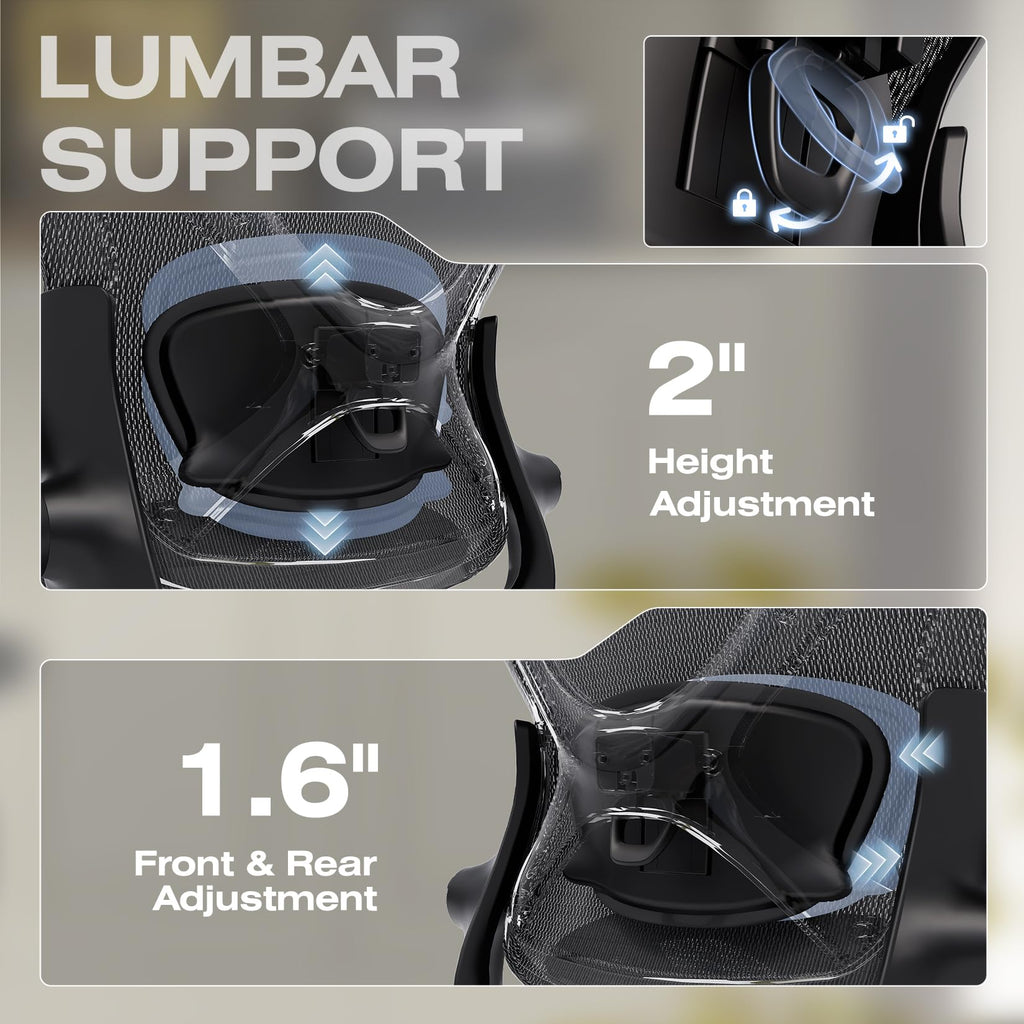 ELABEST X100 Ergonomic Office Chair with Footrest, Big and Tall Home Desk Chair with 5D Flip-Up Arms, Adjustable 3D Lumbar Support,High Back Rolling Computer Chair, Swivel Mesh Chairs (Coffee Break)