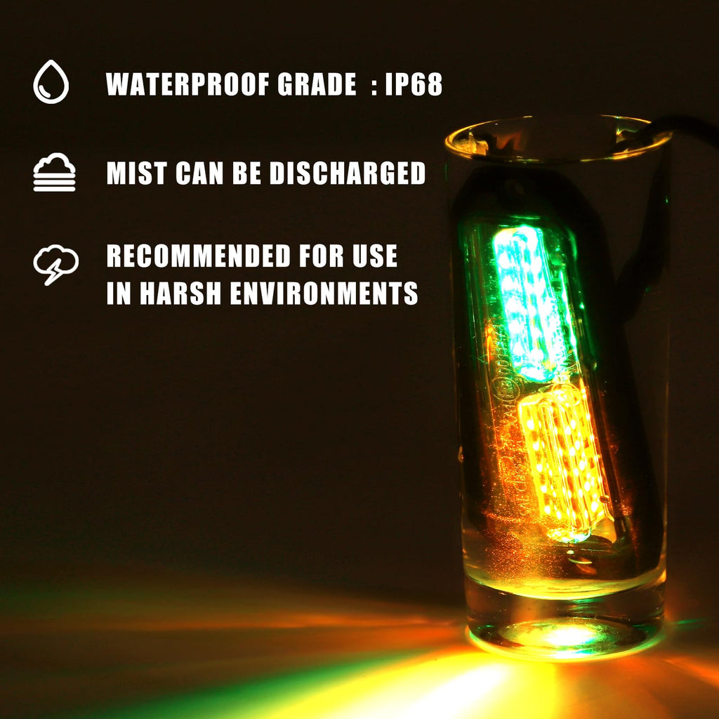 WINECO Amber led strobe lights for trucks 8pcs 12-LED Surface Mount Flashing Strobe Lights kit for Trucks Car Vehicles LED Mini Grille Grill Strobe Light Head Emergency Hazard Warning lights