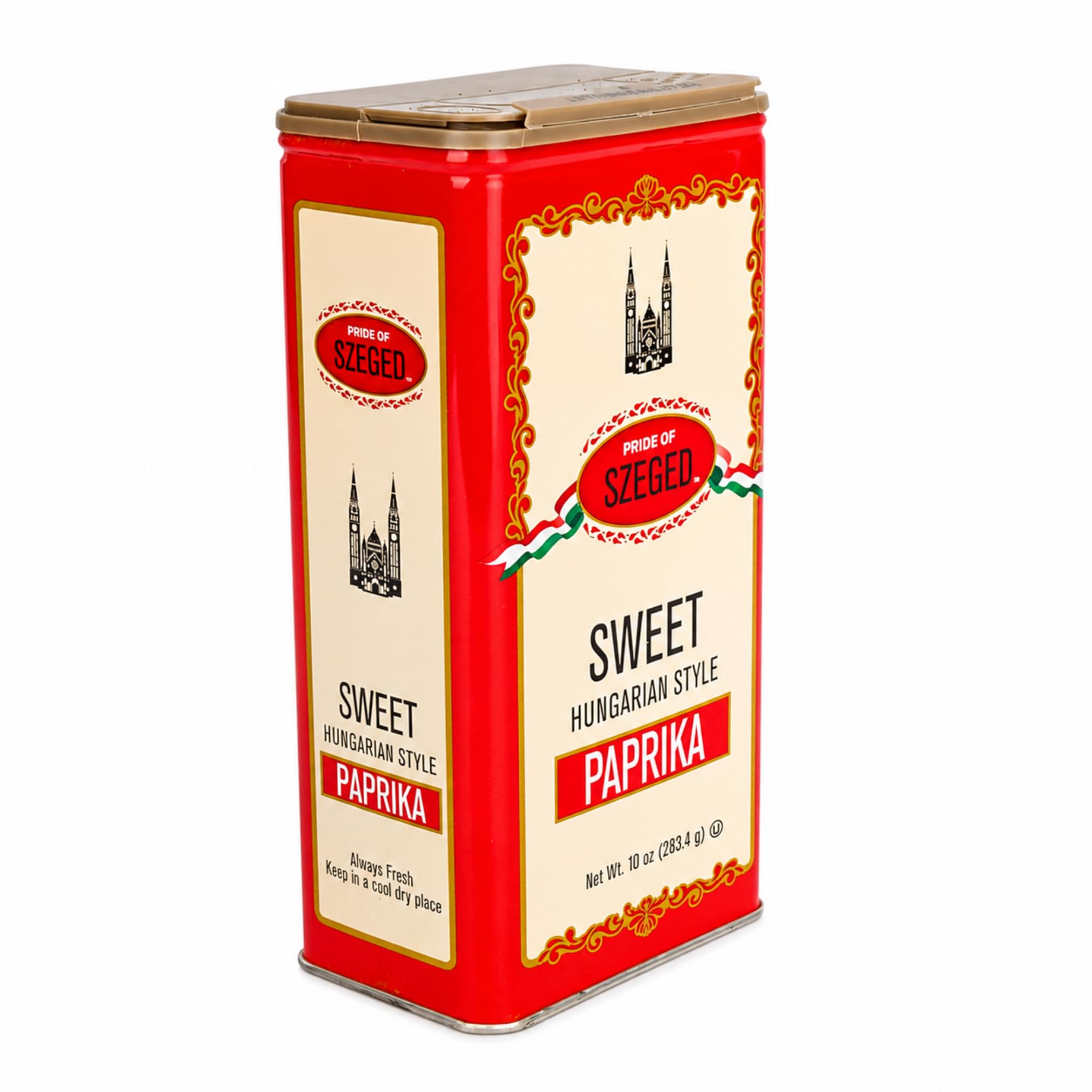 Pride of Szeged Hot Paprika Powder, Bright Red, 4 oz. Tin, 1-Count