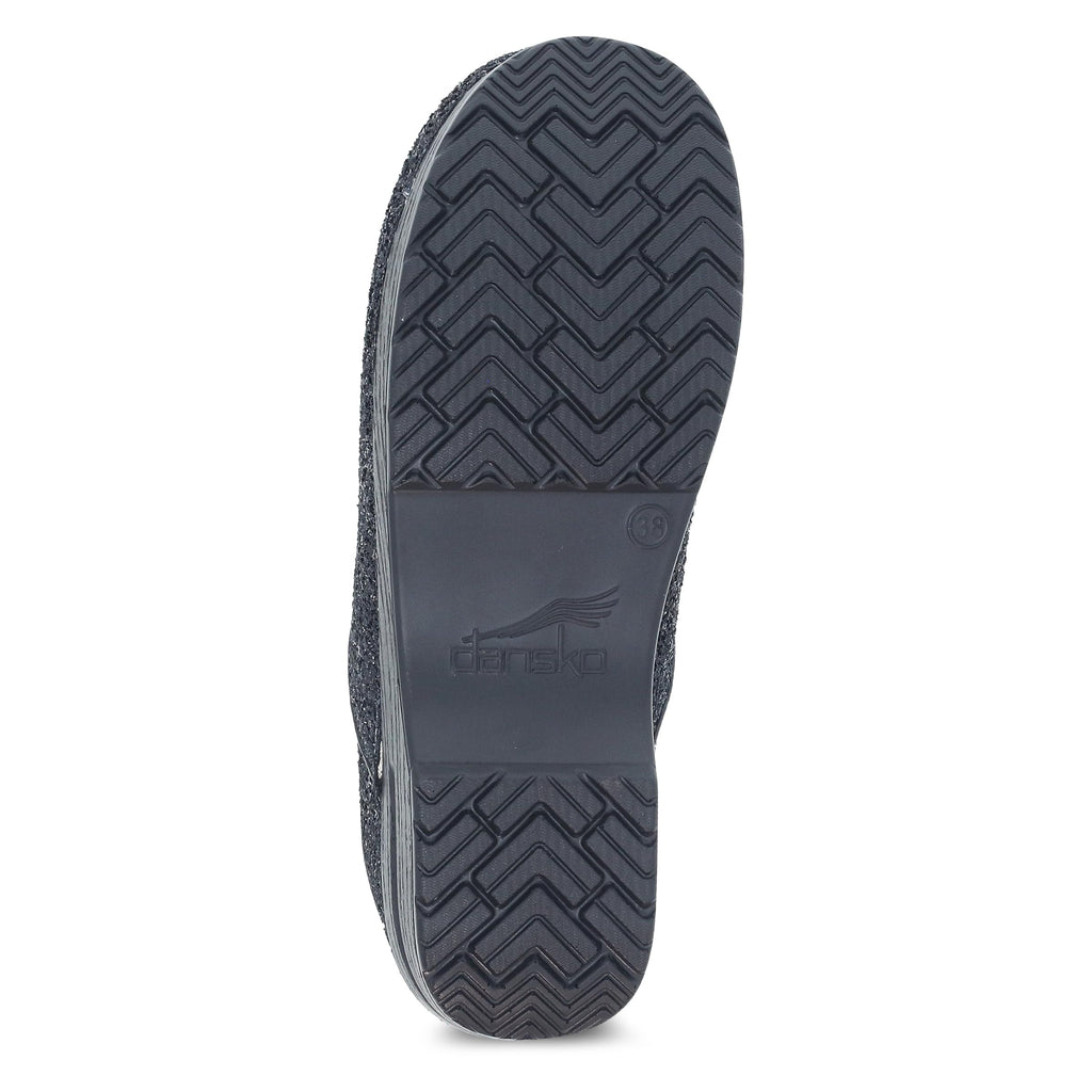 Dansko Professional Glitter Slip-On Clogs for Women – Rocker Sole and Arch Support for Comfort – Shiny and Stylish Glitter Uppers
