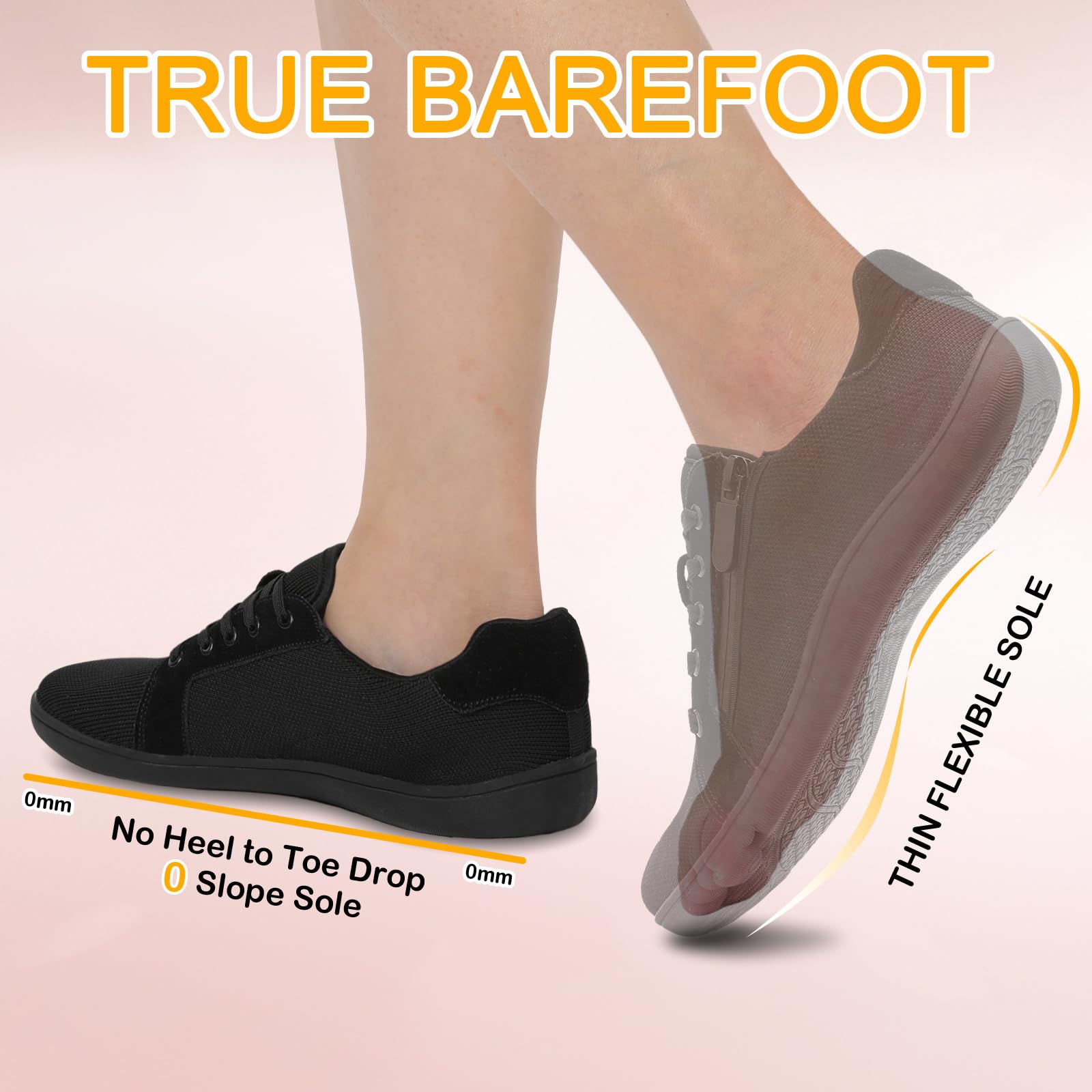 Womens Barefoot Walking Shoes Wide Toe Fashion Sneakers Comfortable Casual Shoes Zero Drop Minimalist Shoes