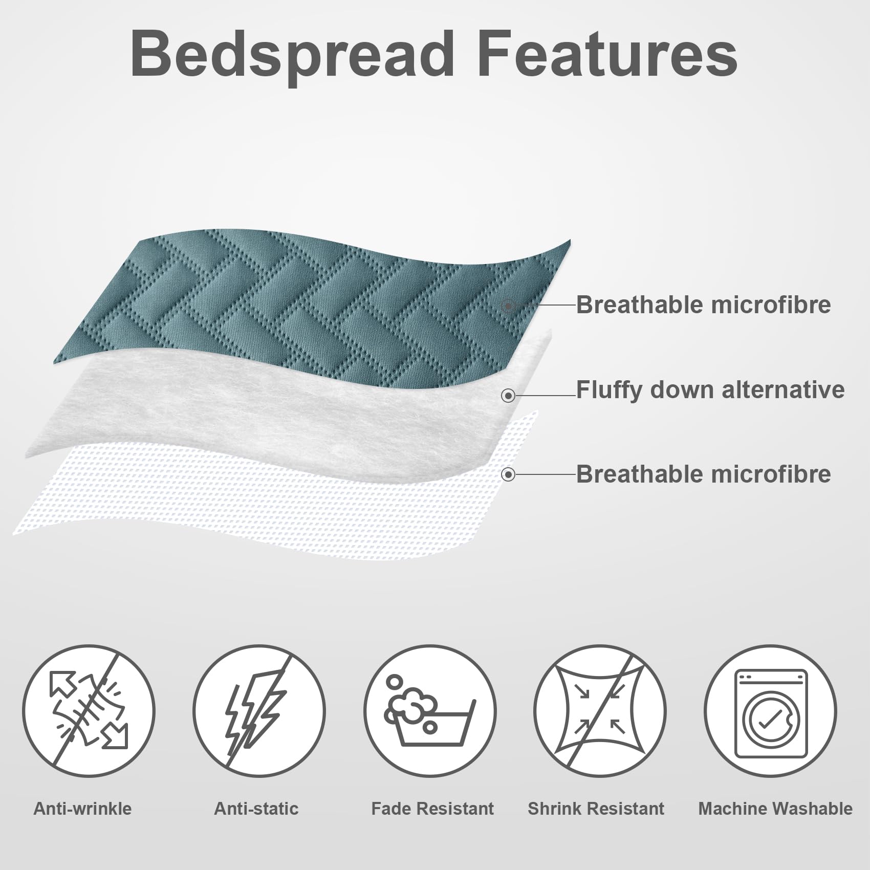 Hansleep Black Quilt Twin Size - Damask Ultrasonic All Season Bedspread Twin, Soft Lightweight Coverlet Bedding Set, 2 Pieces (1 Quilt, 1 Pillow Sham)