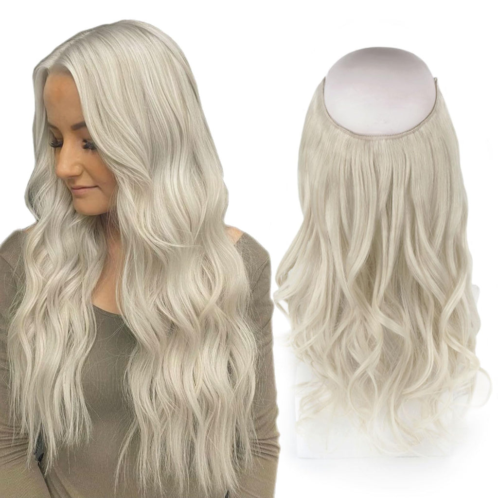 Sassina Invisible Wire Hair Extensions Real Human Hair with Transparent Wire Adjustable Size Secure Clips Natural Straight Secret Miracle Hairpiece, #1 Jet Black 12 Inch 70 Gram