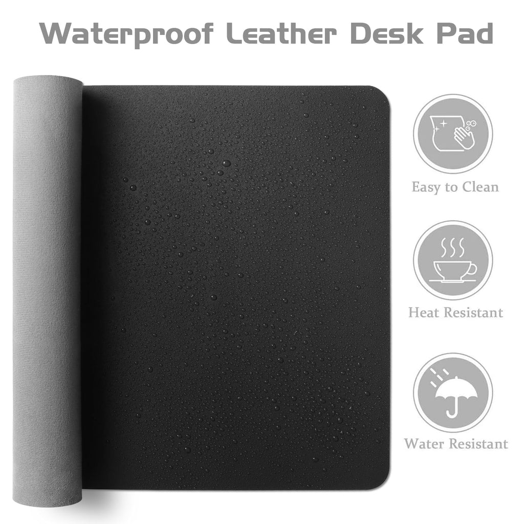 Aothia Leather Desk Pad Protector - Large Mouse Pad, Office Mat, Non-Slip PU Leather Blotter, Laptop Desk Pad, Waterproof Writing Pad for Office and Home (Beige, 38" x 13.7")