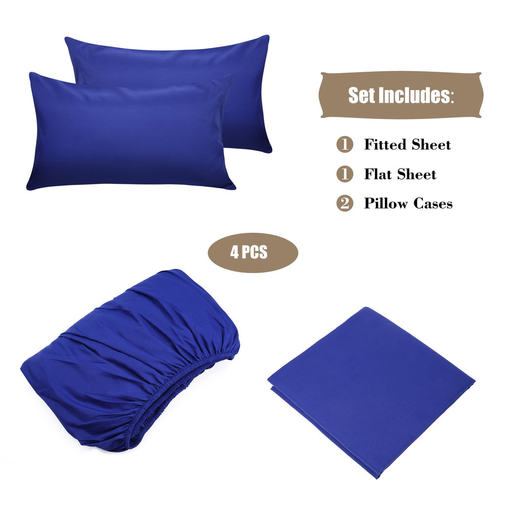Best Season Bed Sheet Set - 1 Flat Sheet,1 Fitted Sheet and 1 Pillow Cases, Extra Soft Luxury Bedding Set,Deep Pockets,Wrinkle,Fade Resistant - Hypoallergenic- 3 Piece (Twin,Baby Blue)