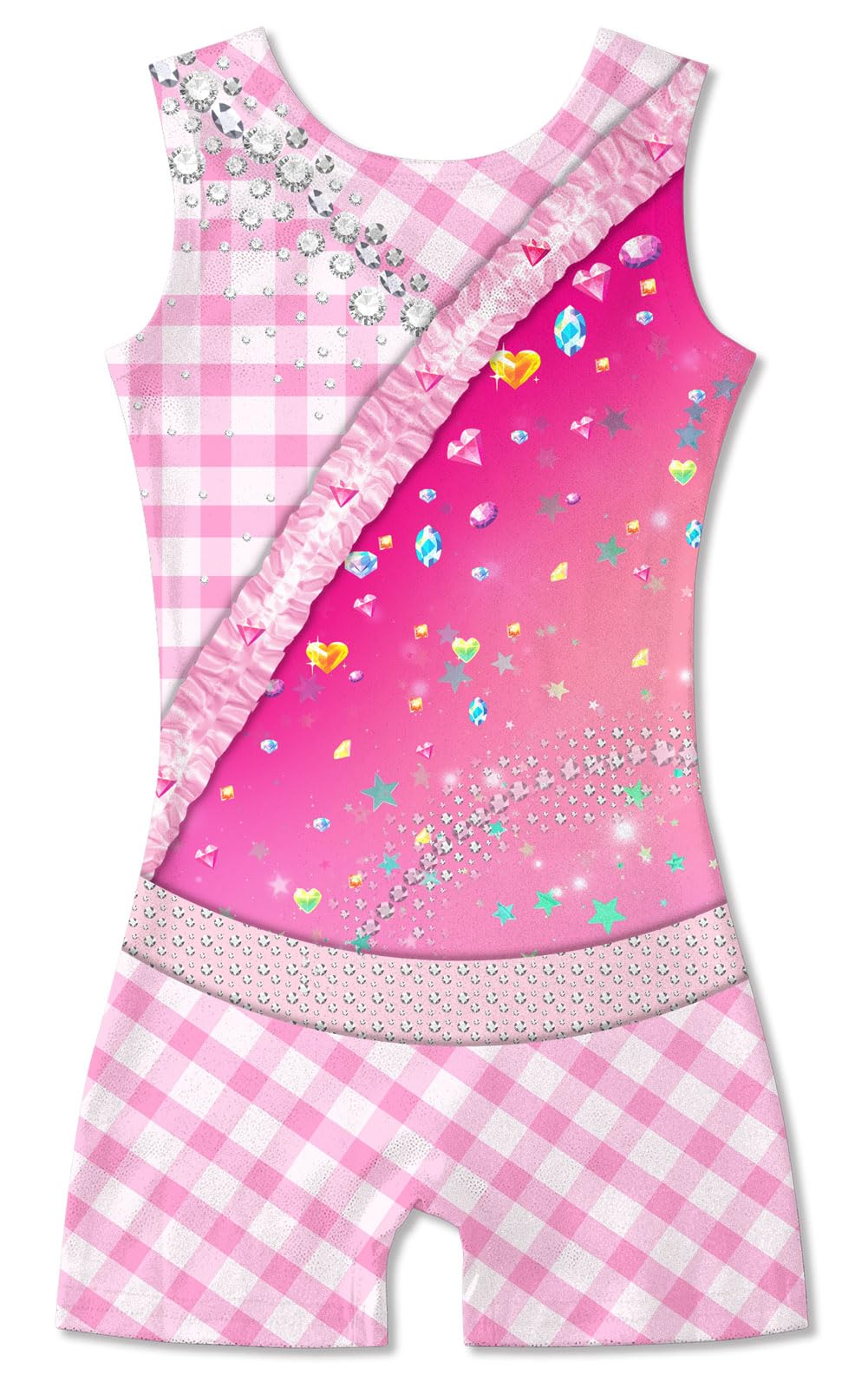 Funnycokid Gymnastics Leotards for Girls with Shorts Sparkly Kids Biketards Dance Unitard 3-10 Years
