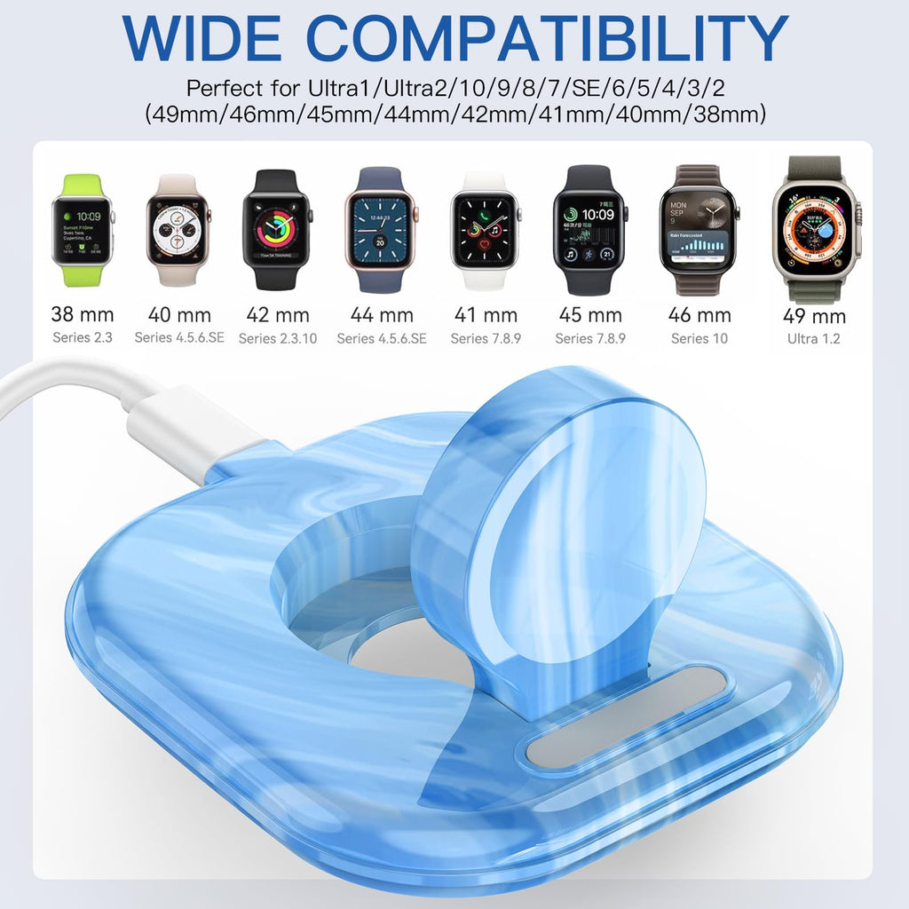 for Apple Watch Magnetic Charging Dock - Fast Magnetic Charger Stand, Compatible with Apple Watch Series 2/3/4/5/6/7/8/9/10/Ultra 1 2, Supports Nightstand Mode, Portable Design for Travel