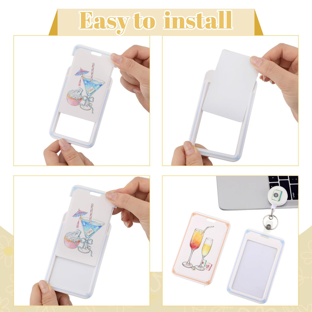 3 Set Badge Holder Retractable Reel Bloom ID Badge Holders with Clip Cute Name Badge Holders for Teacher Nurse Doctor Student Office Workers