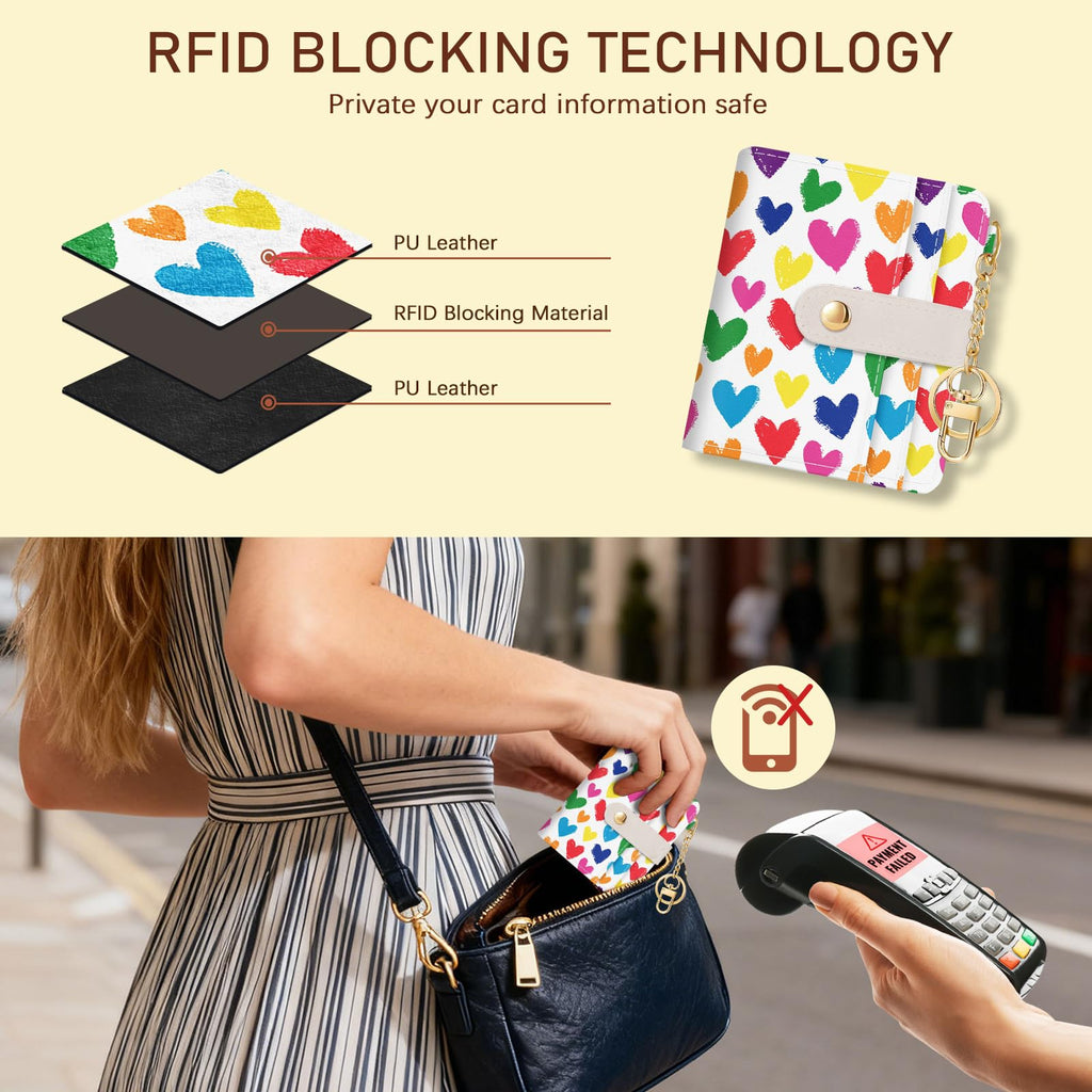 Jogjam Small Ladies Wallet, Rfid Slim Thin Compact Credit Card Women Wallet, PU Leather Bifold Cash Wallet, Zipper Coin Pocket & ID Window, Female Gifts Beige and Brown