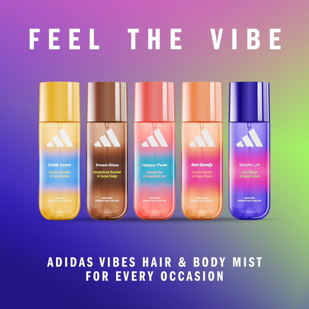 adidas Vibes Chill Zone Fragrance Hair & Body Mist for Women, Mood-Boosting, Notes of Lavender & Vanilla, For Any Occasion, 7.9oz
