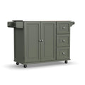 Homestyles Mobile Kitchen Island Cart with Stainless Steel Top, Blue