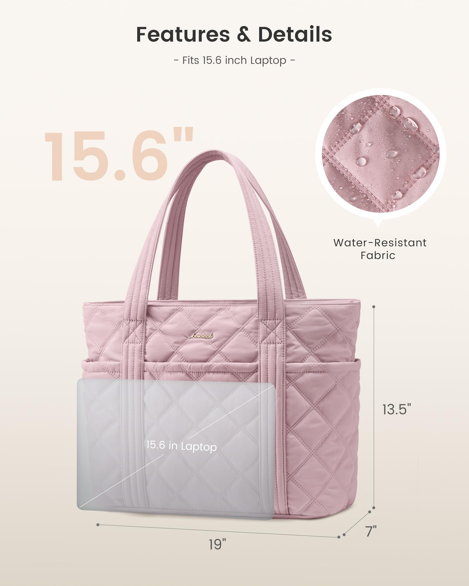 LOVEVOOK Puffer Tote Bag for Women, Puffy Work Handbag with Cup Holder, Travel Carry On Bag with Zipper for Teacher Nurse Gym