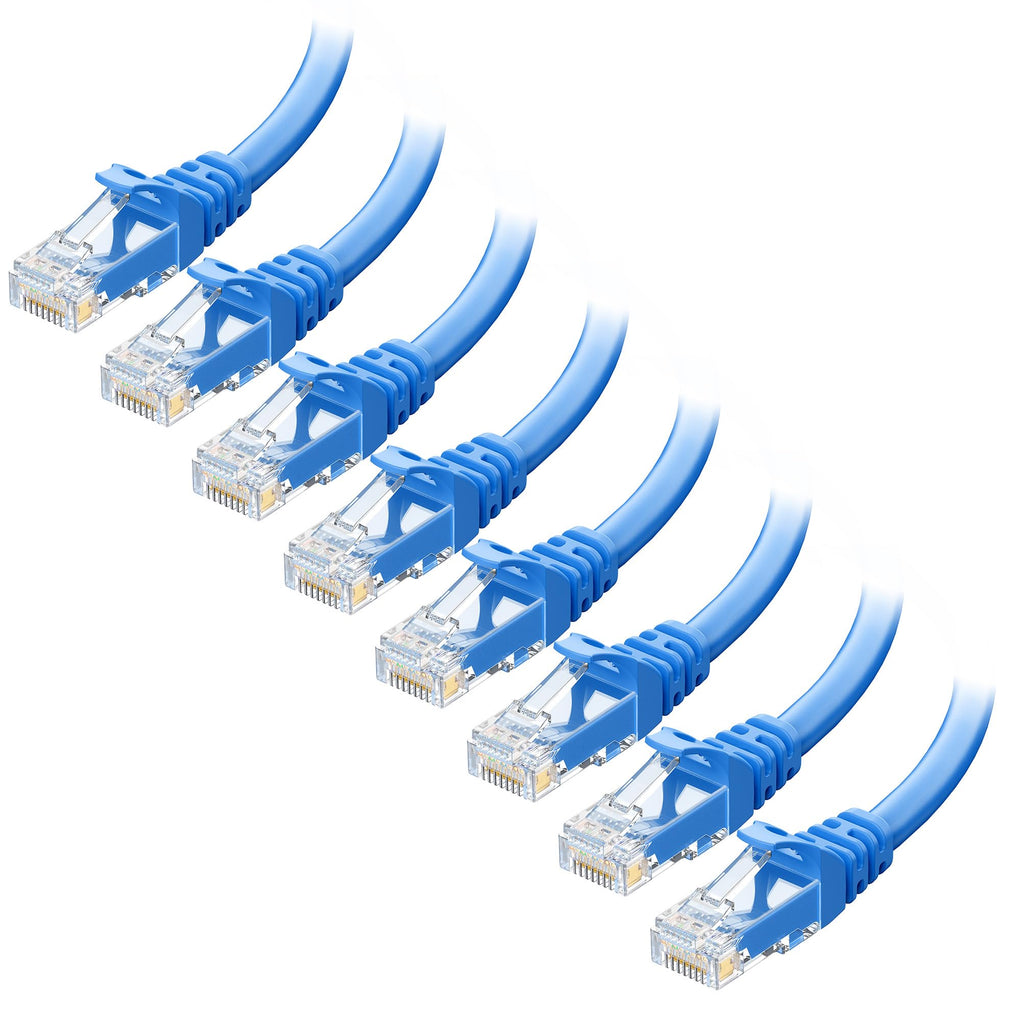 Cable Matters 1Gbps 8-Pack Snagless Short Cat 5e Ethernet Cable - 1ft, Gigabit Cat5e Cable, Cat5e Ethernet Cord, Black