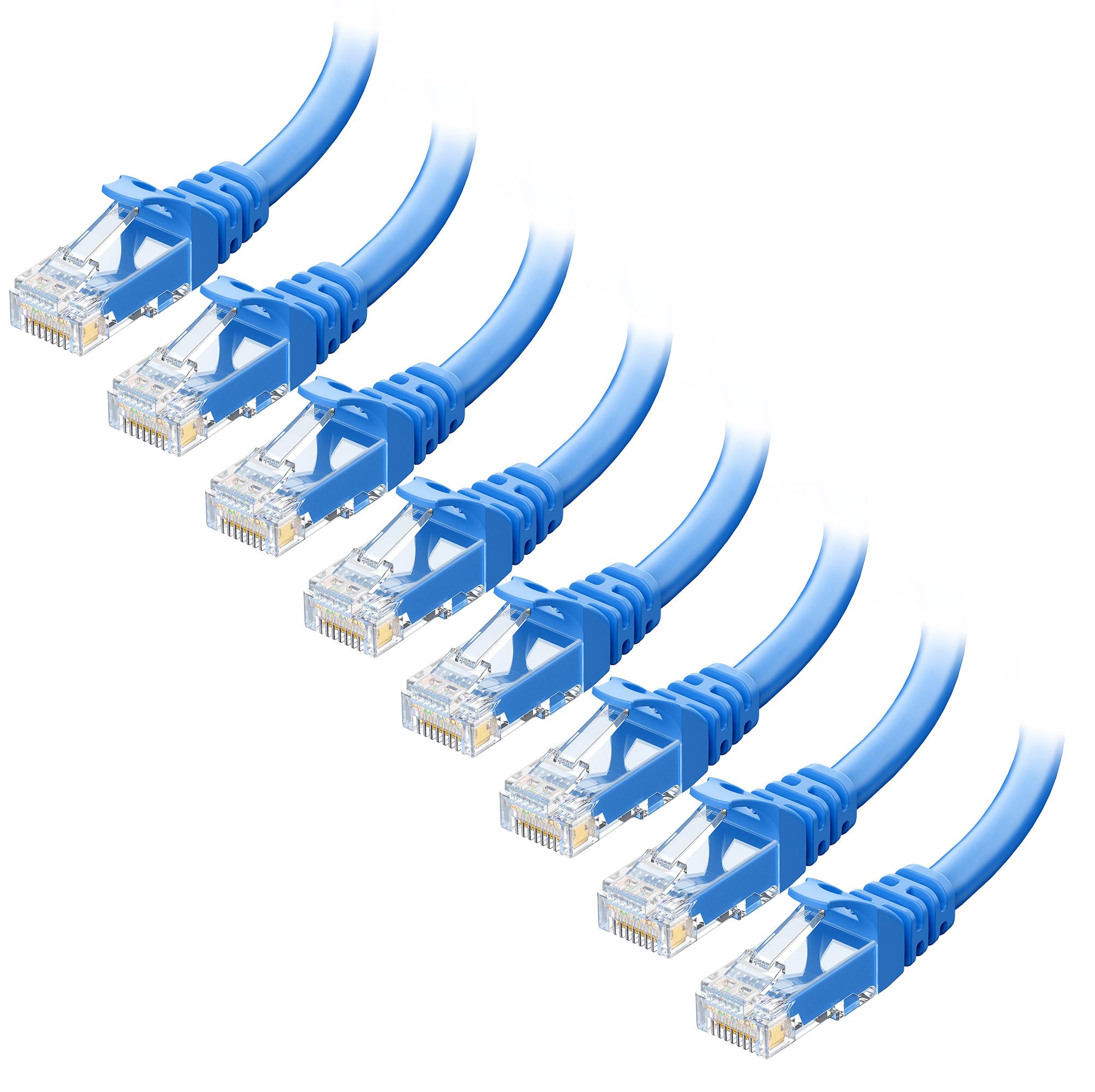 Cable Matters 1Gbps 8-Pack Snagless Short Cat 5e Ethernet Cable - 1ft, Gigabit Cat5e Cable, Cat5e Ethernet Cord, Black