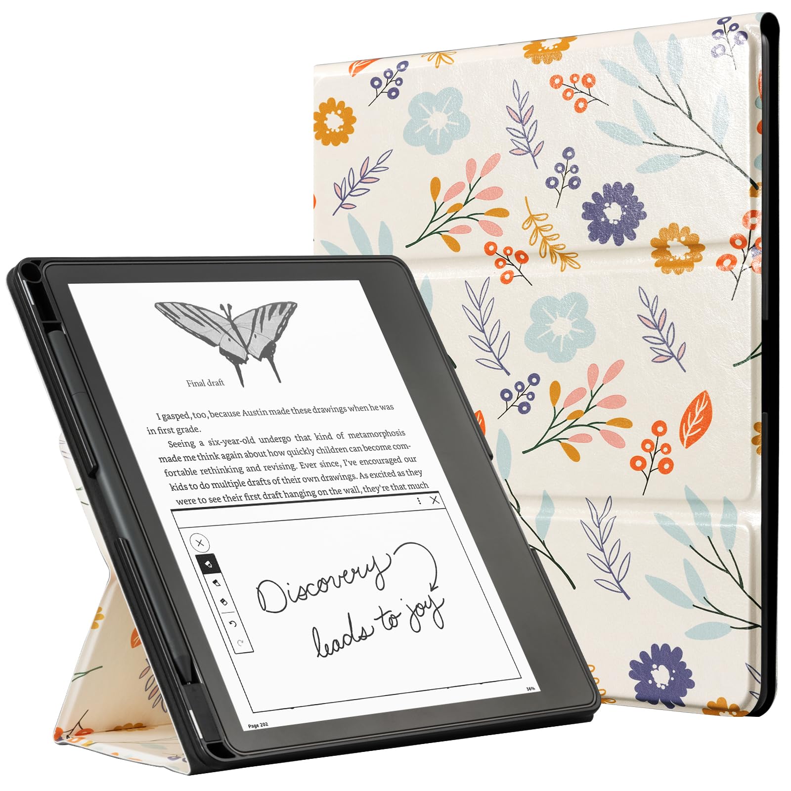CoBak Stand Case for Kindle Scribe - Premium Folio Leather Cover with Pen Holder, Auto Sleep/Wake - Compatible with 10.2 Inch Kindle Scribe (2022/2024 Release)