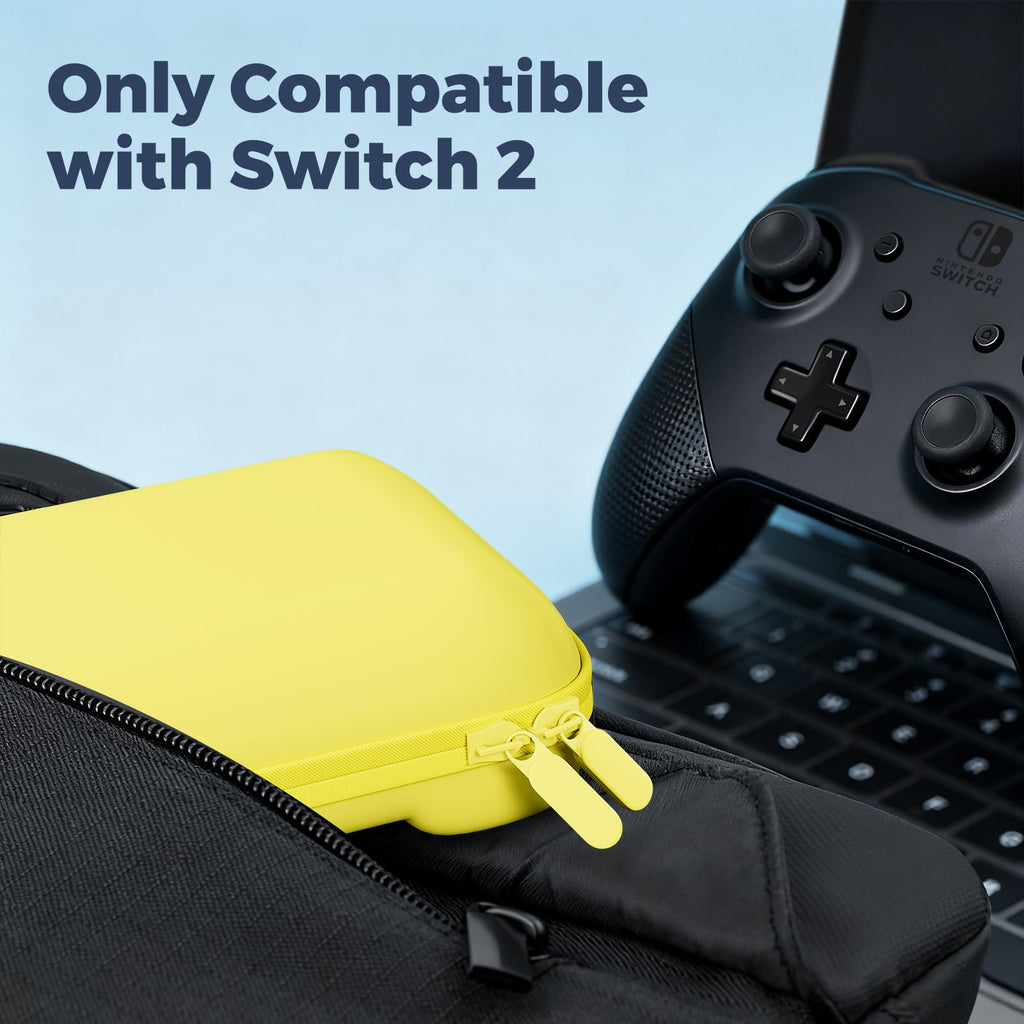 ProCase Carrying Case for Nintendo Switch 2 (2025) with 24 Game Card Slots, Hard Portable Travel Case Storage Bag Protective Pouch for 2025 Nintendo Switch 2 Console AC Adapter & Accessories -Black,L