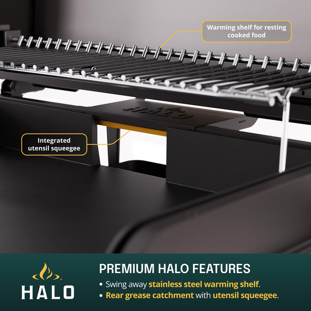 HALO Elite1B Outdoor Griddle | 2 Cooking Zones | 284sq. In. (21″ x 13.53″) Wind-Proof Cooking Surface | Portable Flat Top for Camping, Tailgates, and Patios | Propane Gas Grill | HZ-1007-ANA
