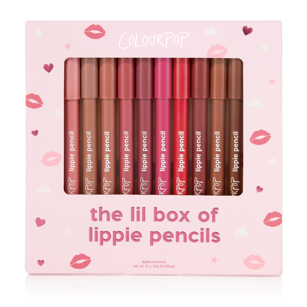 ColourPop Lil Box of Lippie Pencils Makeup Kit - 10-Piece Vegan Lip Liner Set with Creamy, Long-Wearing Formula - Includes New Shades to Deliver Bold, High-Impact Color (3.05 oz)