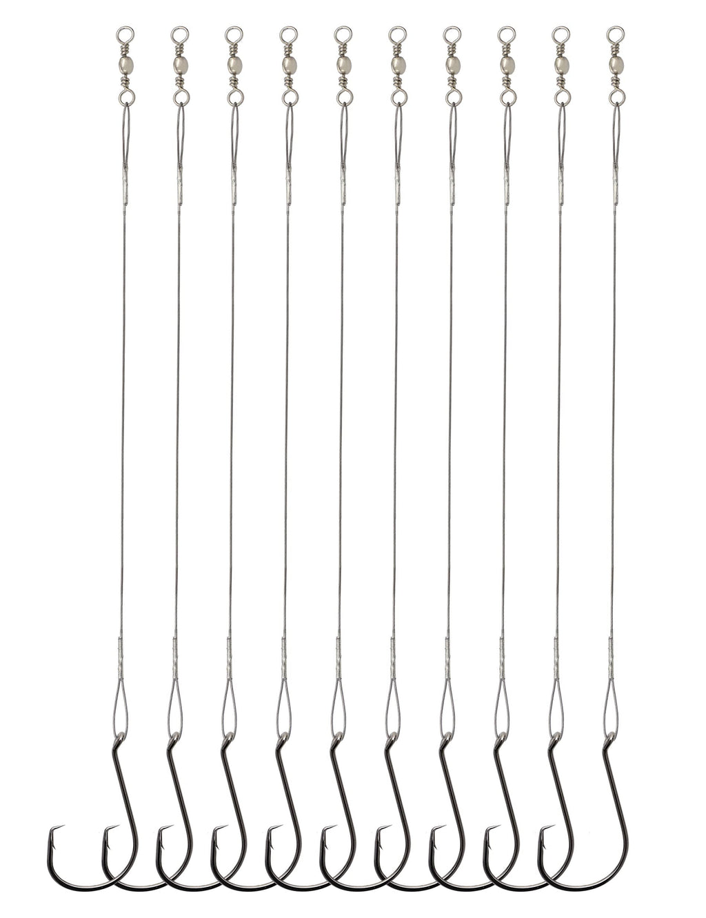 Circle Hooks Rigs Saltwater Steel Leader Wire, 25pcs Heavy Duty Circle Hook with Leader Wire Bass Catfish Fishing Lure Rig