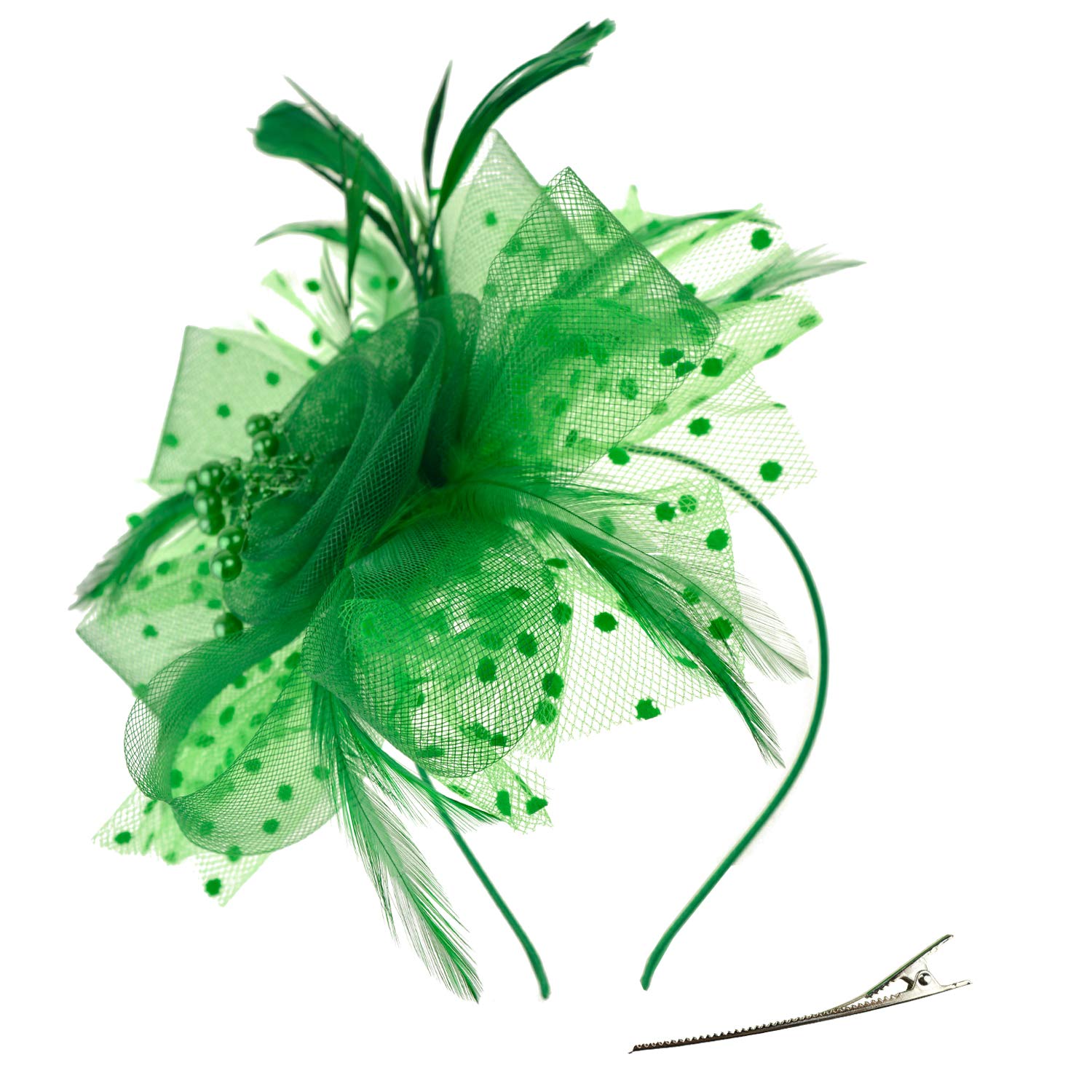 AQOKKA Women Fascinators Hats Flower Fascinators with Headband and Clip Tea Party Headwear for Women and Girls