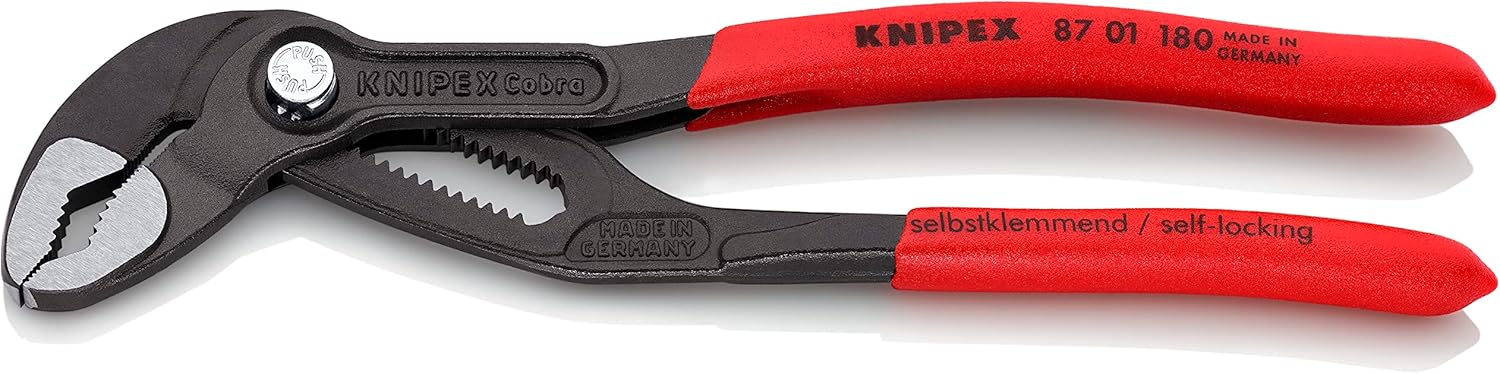 KNIPEX Tools Cobra Water Pump Pliers, 7 1/4 inch, red