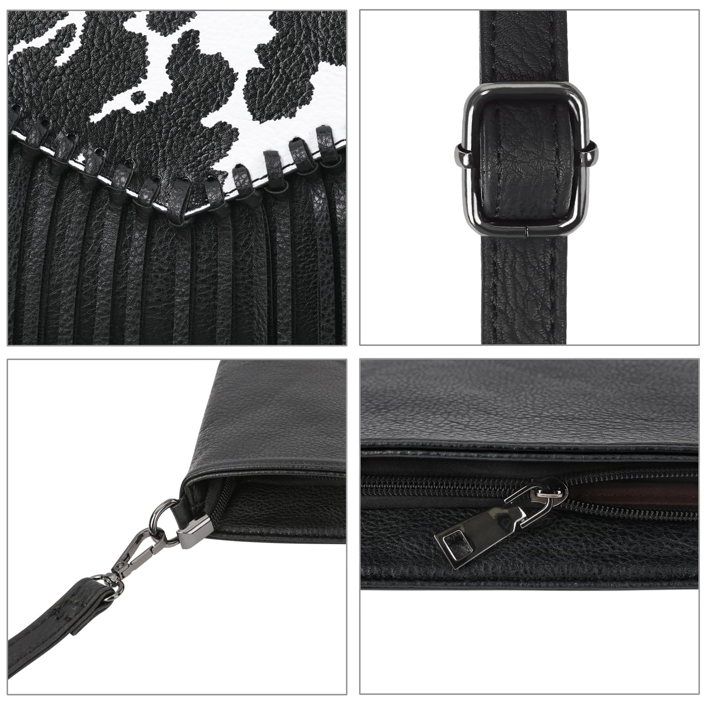 HDE Women's PU Leather Hobo Fringe Crossbody Tassel Purse Vintage Flap Envelope Handbag Western Sling Shoulder Bag