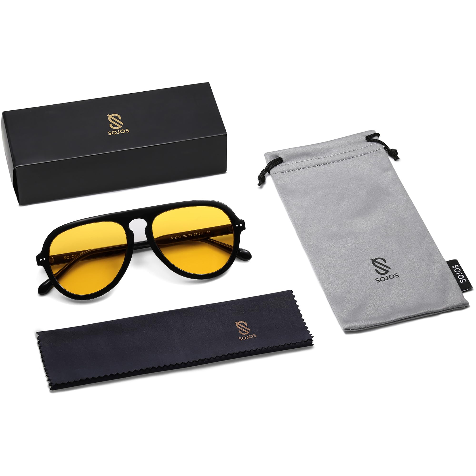 SOJOS Retro Aviator Sunglasses Womens Mens Vintage Plastic Frame Shades Lentes De Sol Para Mujer SJ2255