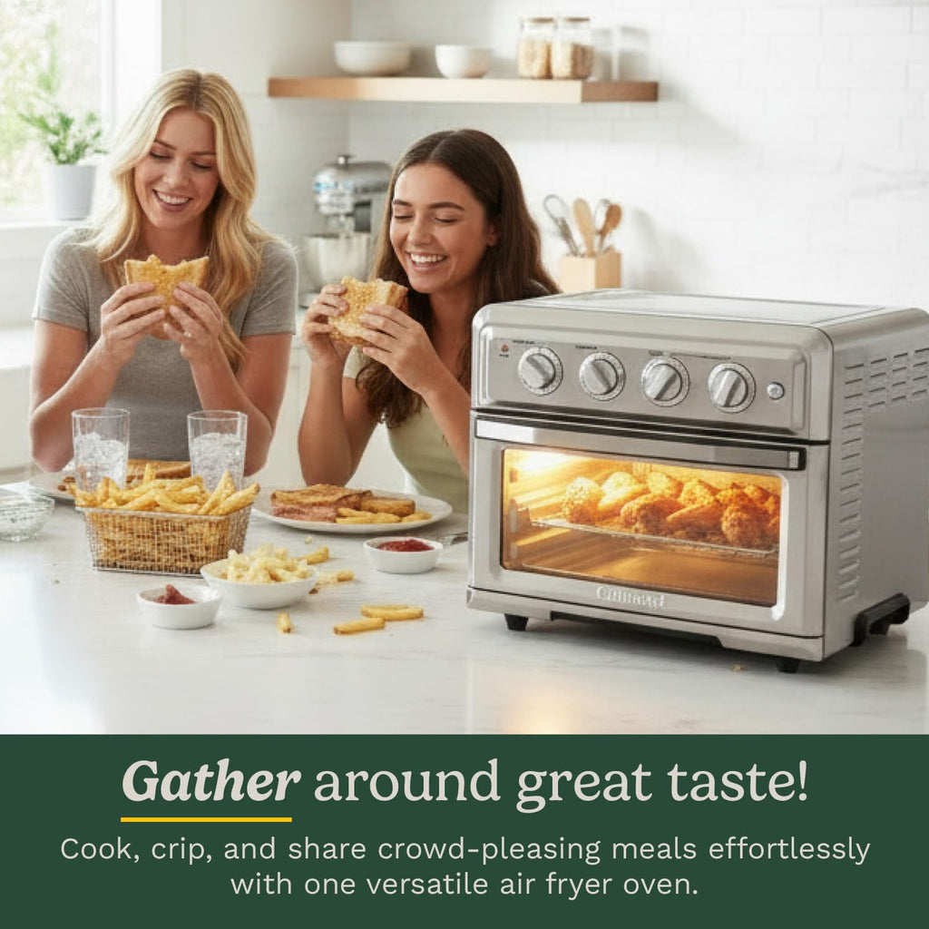 Cuisinart Air Fryer + Convection Toaster Oven, 8-1 Oven with Bake, Grill, Broil & Warm Options, Stainless Steel (TOA-70C)