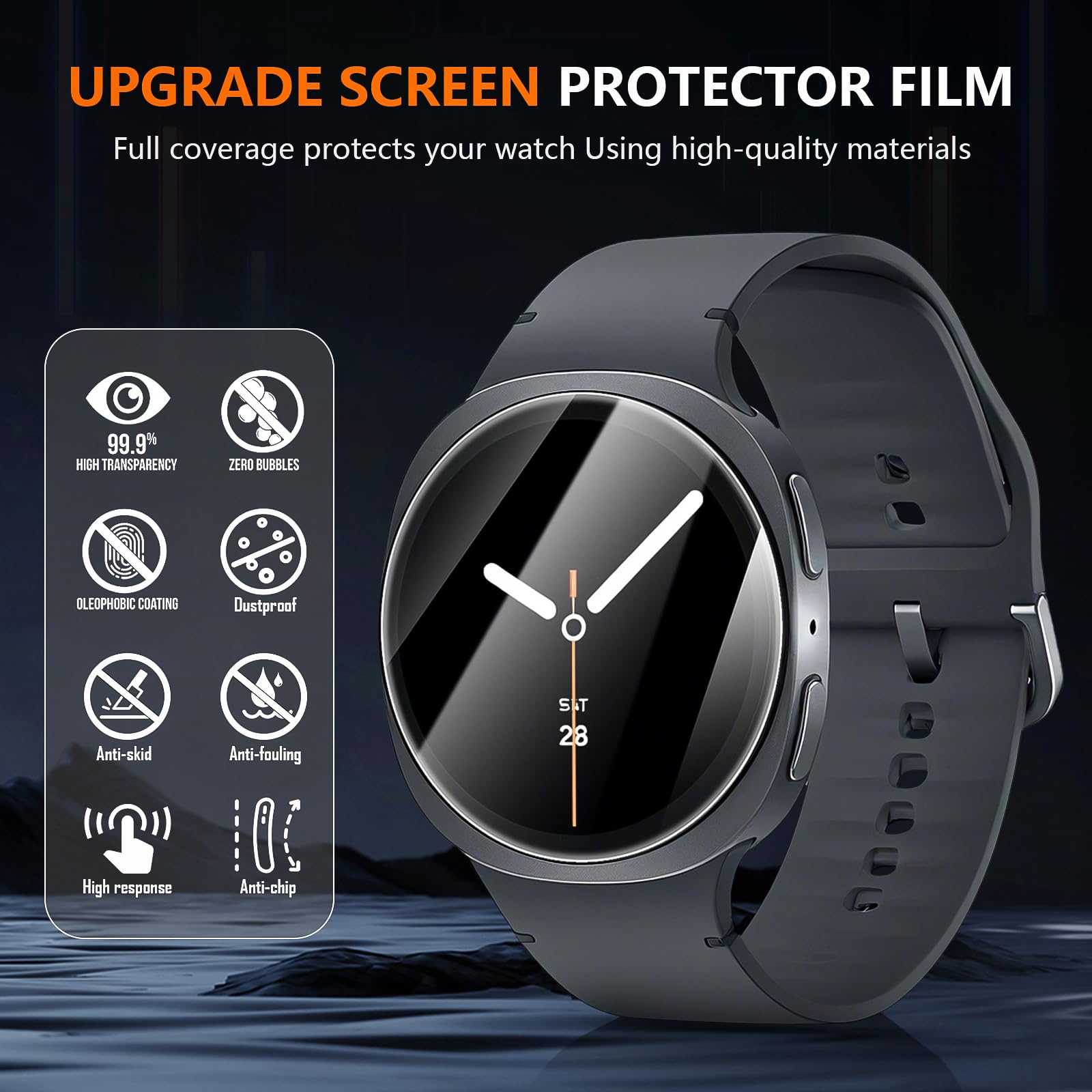 Suoman 4-Pack for Samsung Galaxy Watch 4 Classic 46mm Tempered Glass Screen Protector for Galaxy Watch 4 Classic 46mm Smartwatch [2.5D 9H Hardness] [Anti-Scratch]