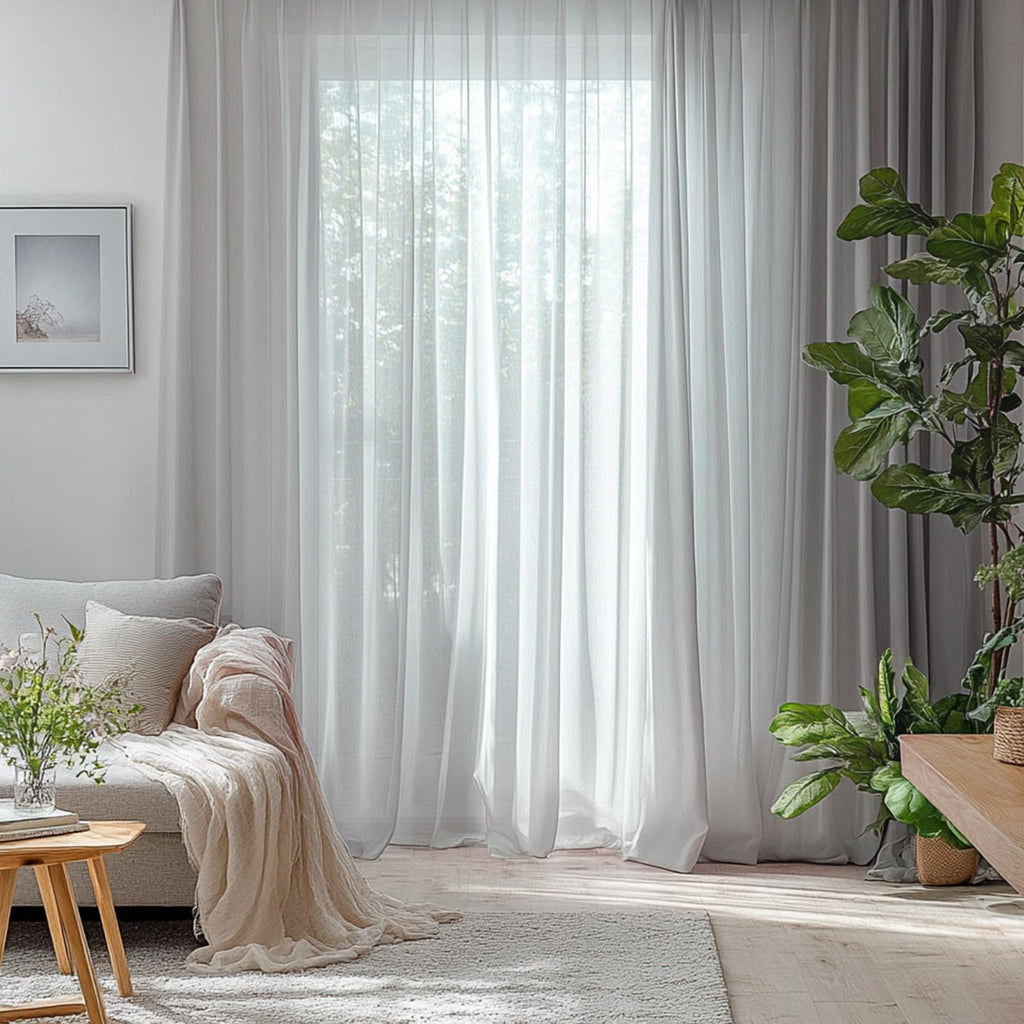 Dreaming Casa Solid Sheer Curtains 84 Inches Long Grey Rod Pocket Voile Draperies for Bedroom Living Room, 2 Panels, Each 42" W x 84" L