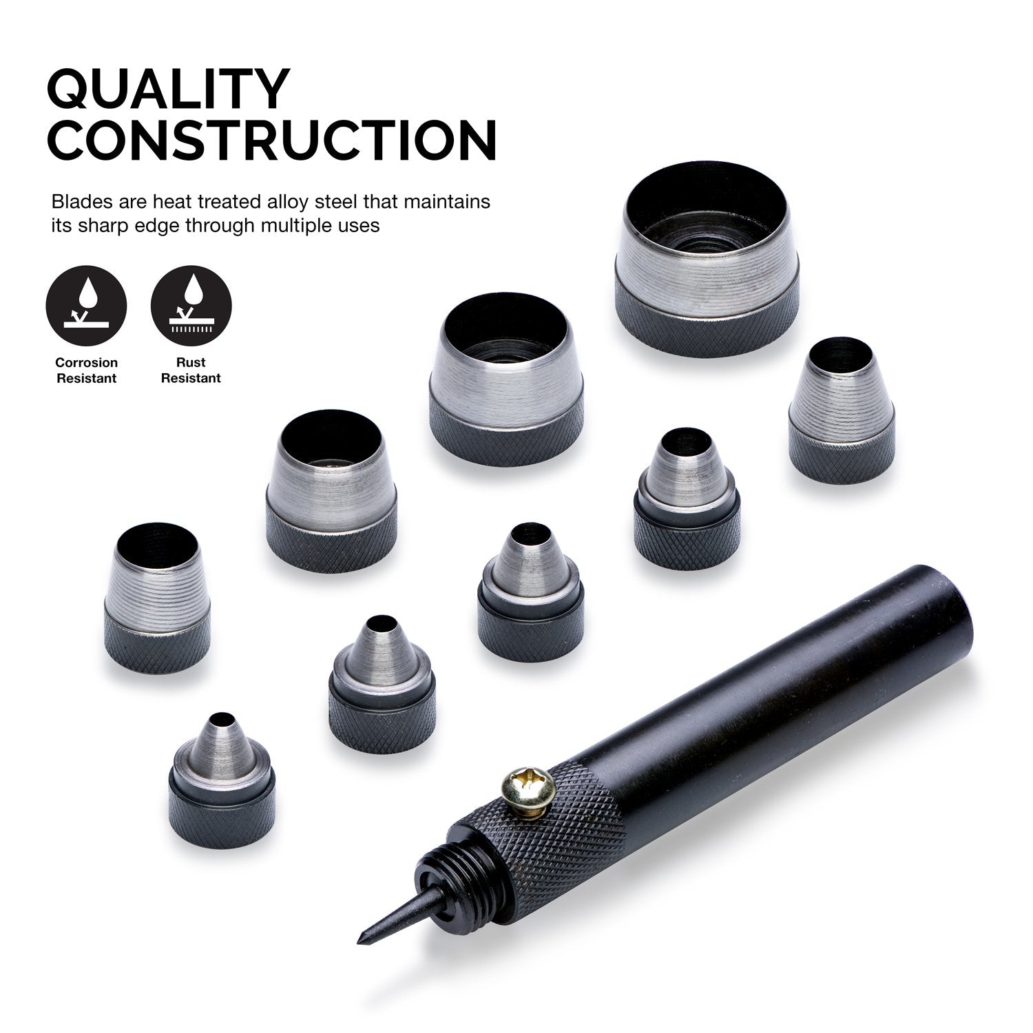 NEIKO 02638A 5-Inch Automatic Center Punch for Metal, Adjustable Impact Spring Loaded Center Punch Tool, Spring Punch, Center Punch Spring Loaded, Auto Center Punch