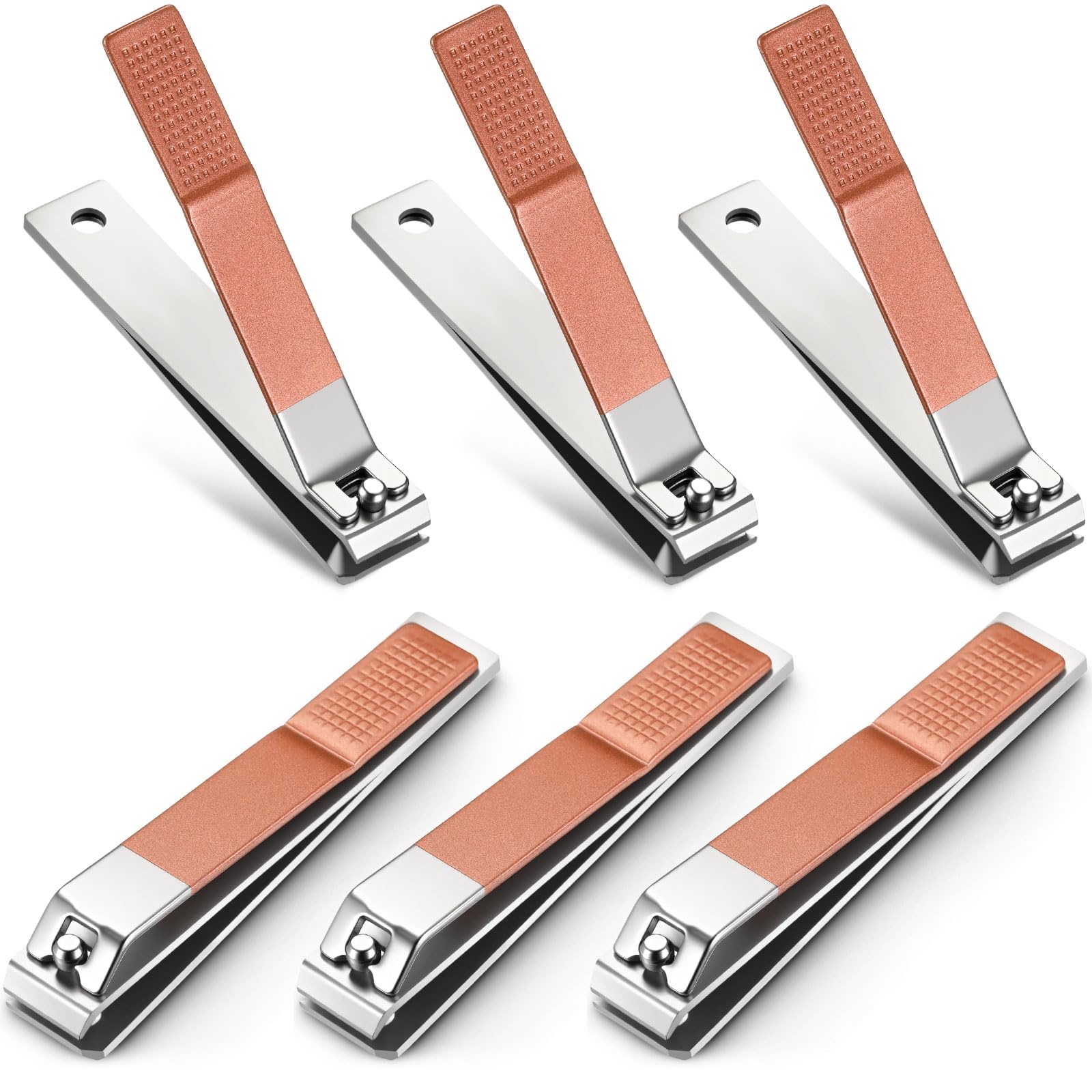 Mudder 6 Pcs Black Large Toenails Clippers Big Nail Clippers Straight Edge Toenails Cutters Stainless Steel Nails Trimmer Cutters for Men Women Thick Nails, Straight Sharp Blade and Anti-Slip Handle