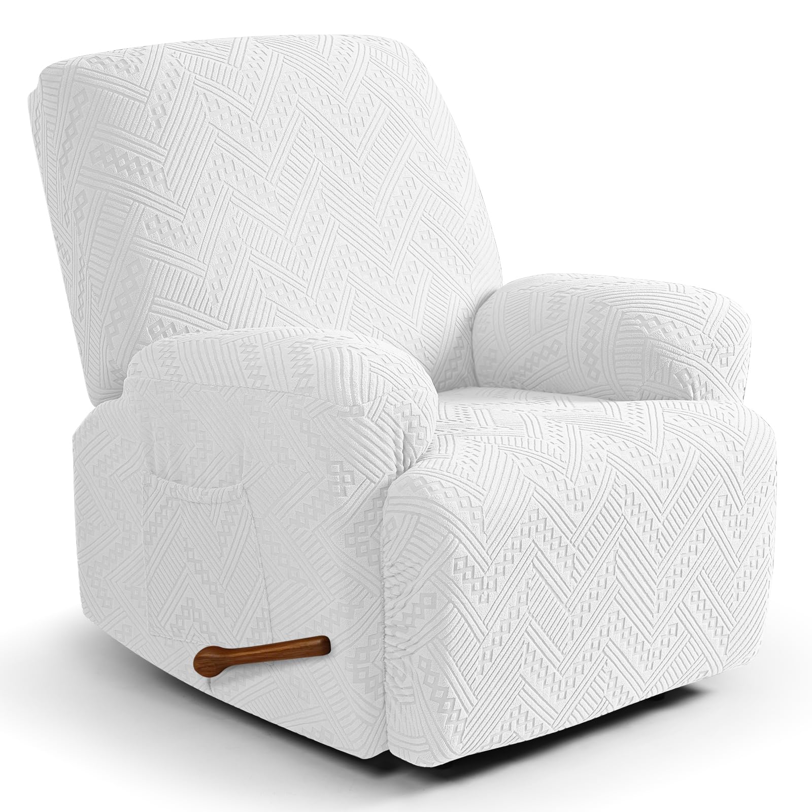 Ruaozz Recliner Chair Covers 3-Pieces Lazy Boy Recliner Slipcovers Stretch Reclining Chair Slipcover Washable Furniture Protector with Elastic Bottom (1 Seater, Army Green)