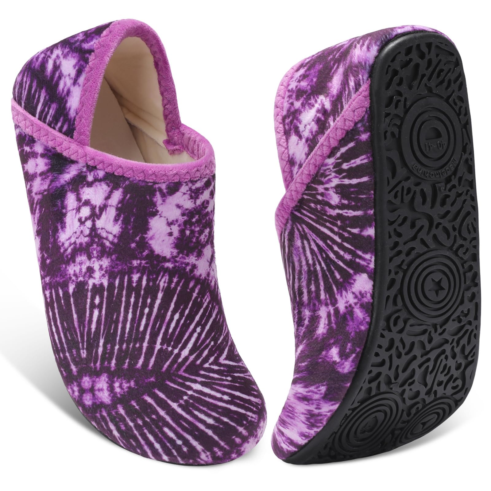 XIHALOOK House Slippers for Women Men Cozy Sock Shoes with Soft Rubber Sole Slip On for Indoor/Outdoor