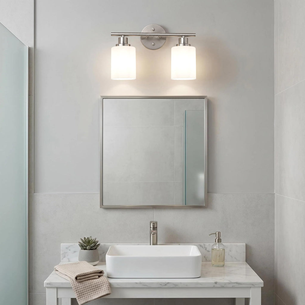 Unicozin 2 Pack Modern Bathroom Light Fixtures, 3 Light Vanity Lights, Black Wall Lamp with Clear Glass for Bathroom, Mirror, Living Room, Bedroom, Hallway, E26 Base