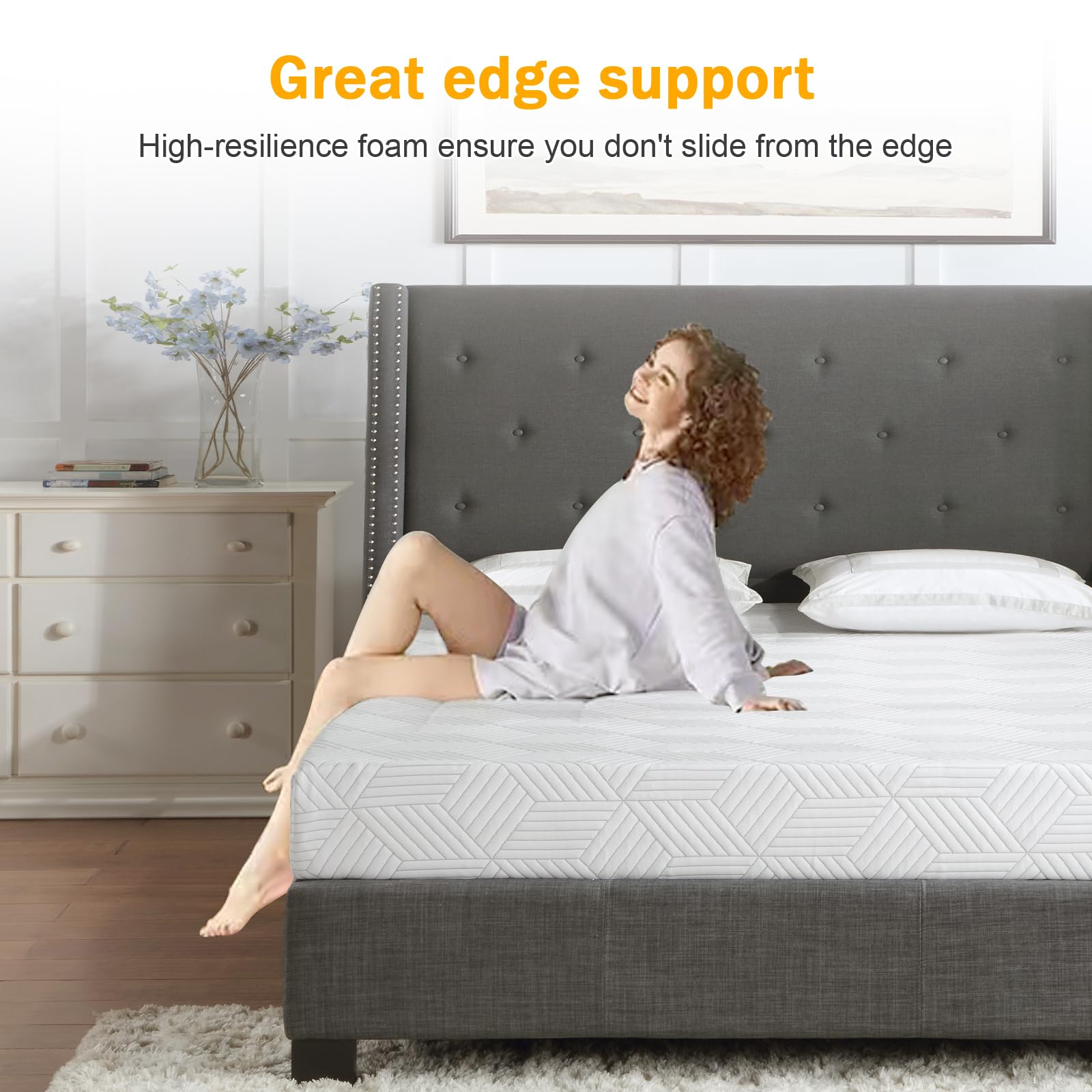 Twin Size Mattress Gel Memory Foam Bed Mattress in a Box Medium Firm and Good Support Removable and Washable Design Breathable Fabric Small Compression Packaging for Kids and Adults